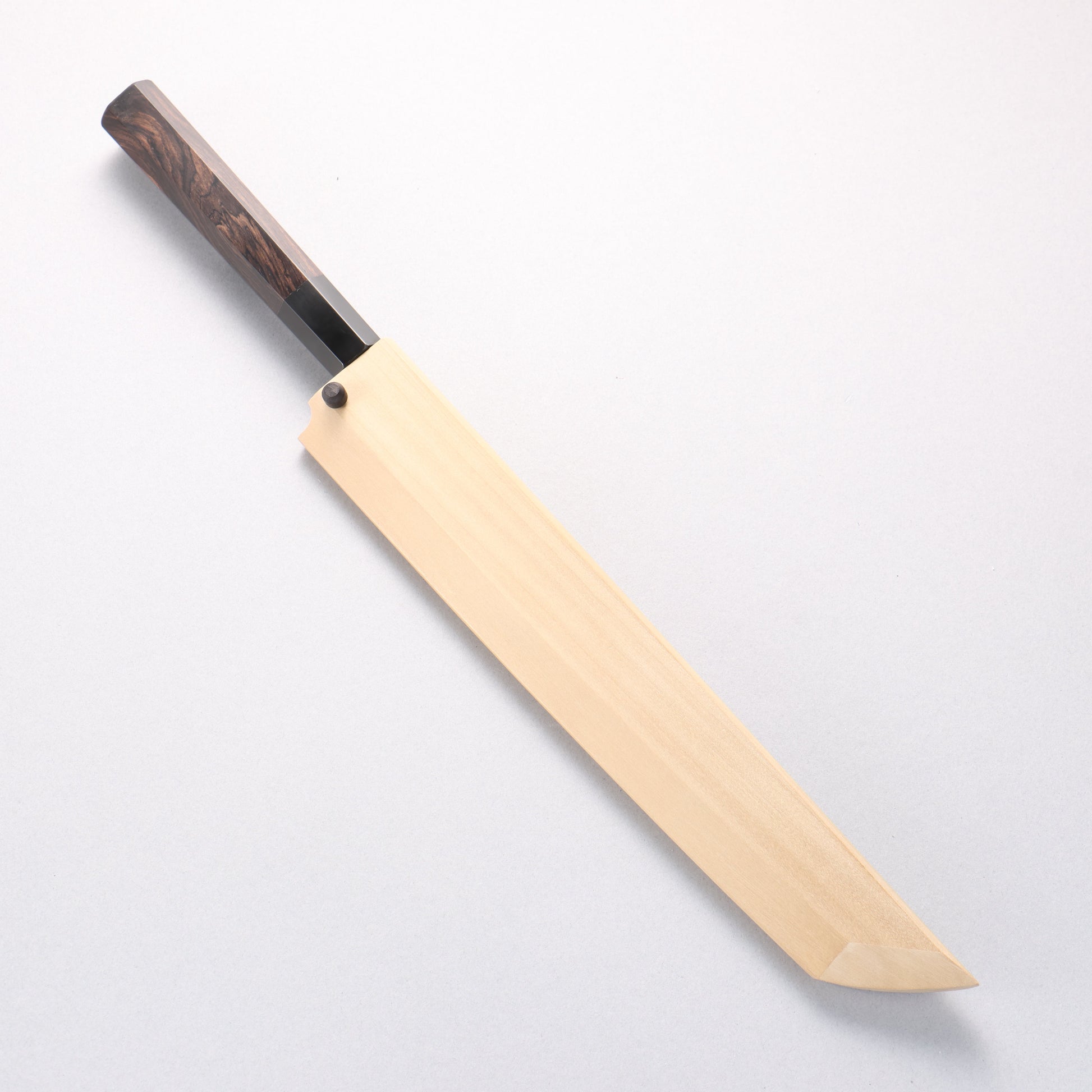 鐵泉 田中作 玉鋼 先丸柳刃包丁 240mm 黒檀柄 鞘付き - 清助刃物