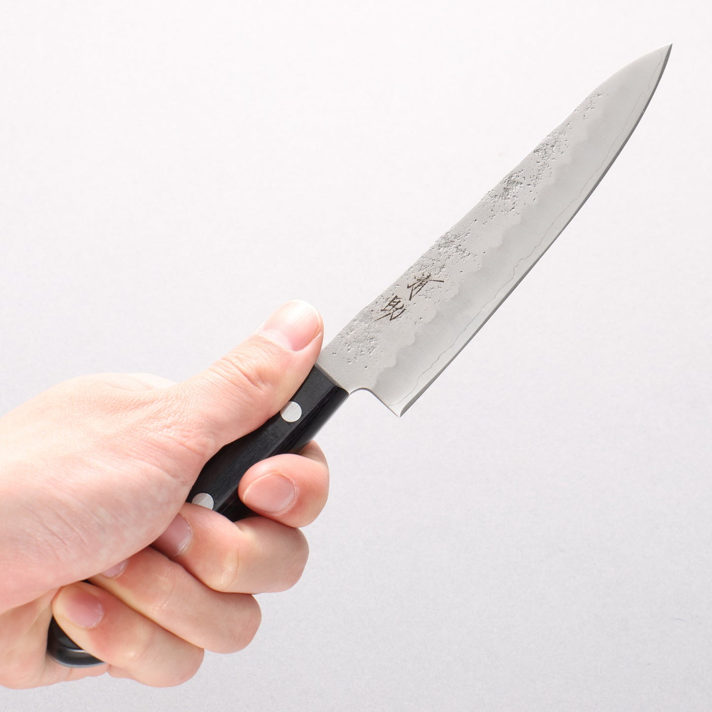 清助 葡萄 銀三鋼 梨地 ペティーナイフ 135mm 紫合板柄 - 清助刃物