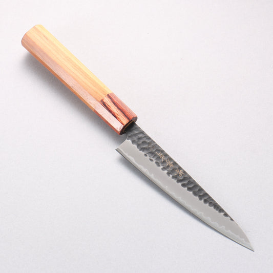 堺 孝行 青スーパー鋼 鎚目 黒仕上げ ペティーナイフ 135mm ケヤキ柄 - 清助刃物