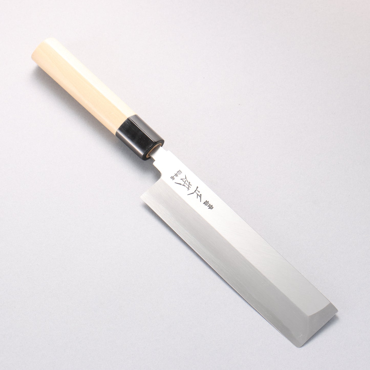 正本総本店 本霞 白ニ鋼 角型薄刃包丁 180mm 朴柄 - 清助刃物