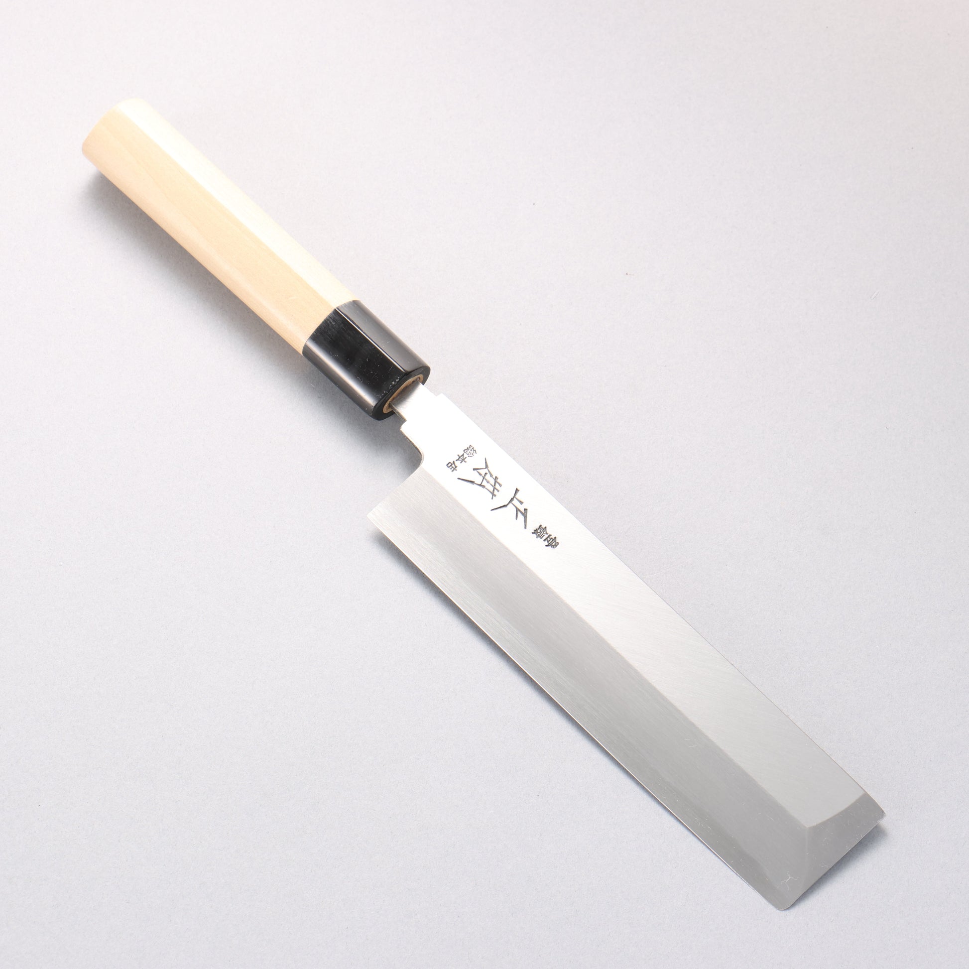 正本総本店 本霞 白ニ鋼 角型薄刃包丁 180mm 朴柄 - 清助刃物