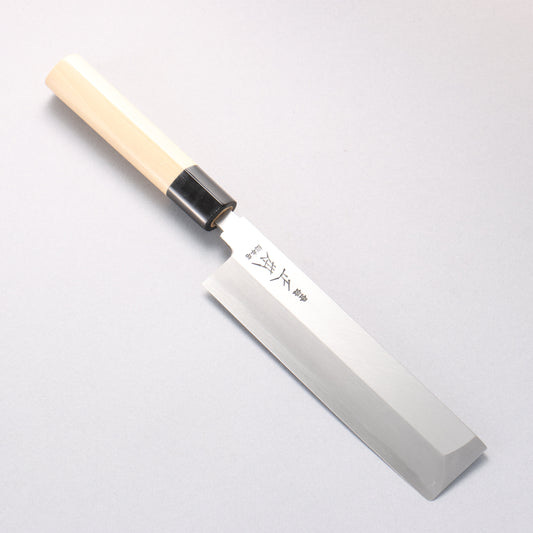 正本総本店 本霞 白ニ鋼 角型薄刃包丁 180mm 朴柄 - 清助刃物