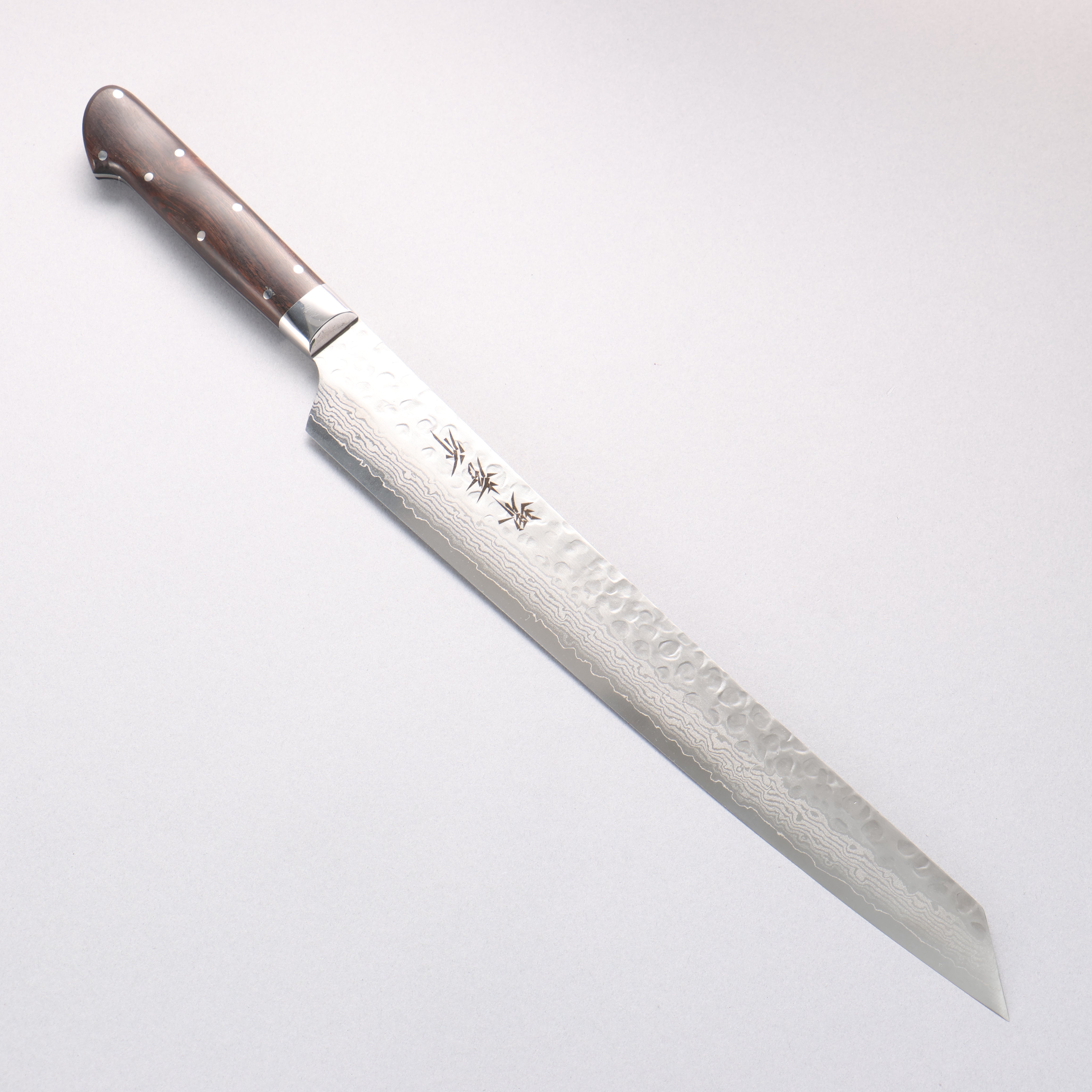 堺 孝行 V金10号 17層ダマスカス 切付柳刃包丁 300mm デザートアイアンウッド（杉原モデル）柄 - 清助刃物