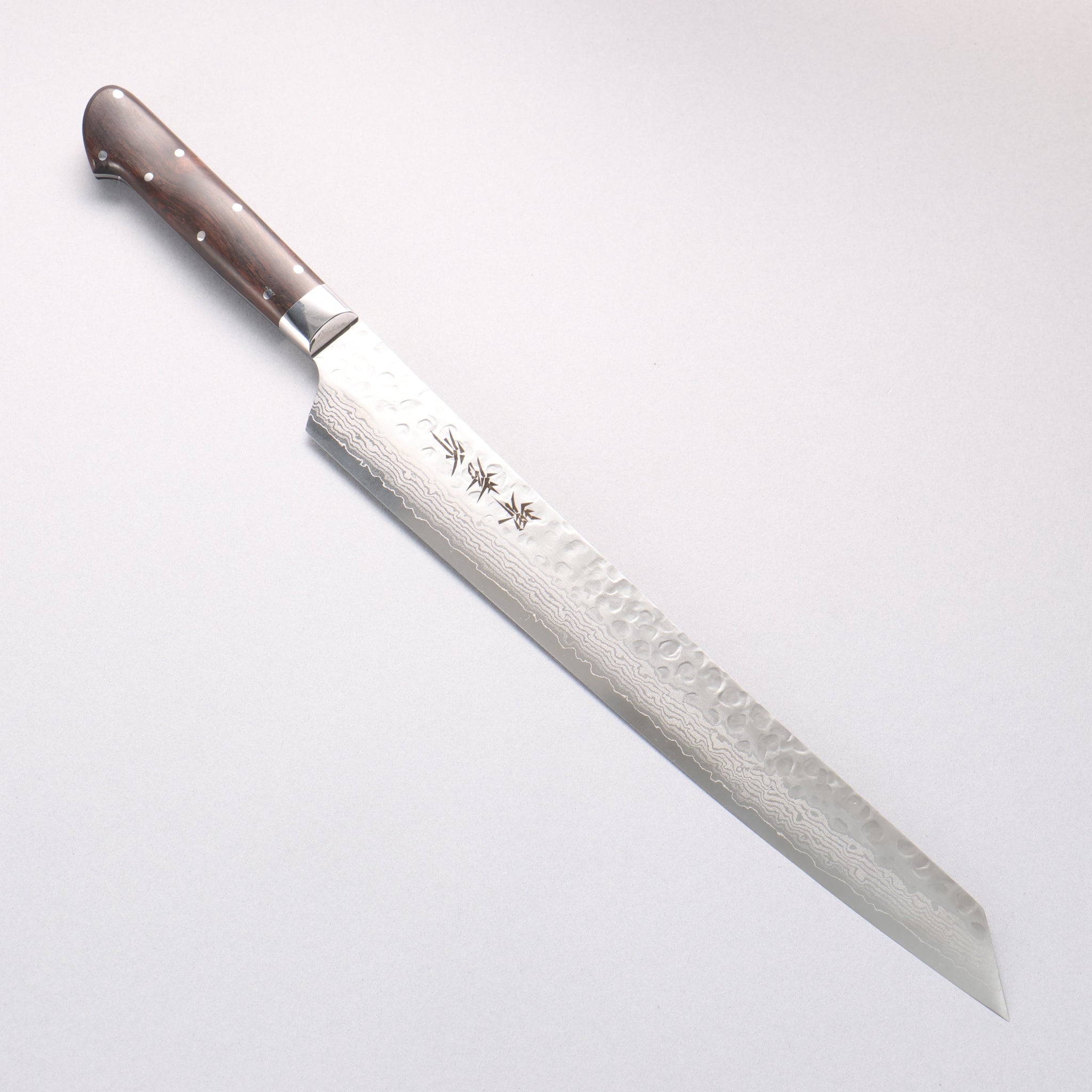 堺 孝行 V金10号 17層ダマスカス 切付柳刃包丁 300mm デザートアイアンウッド（杉原モデル）柄 - 清助刃物