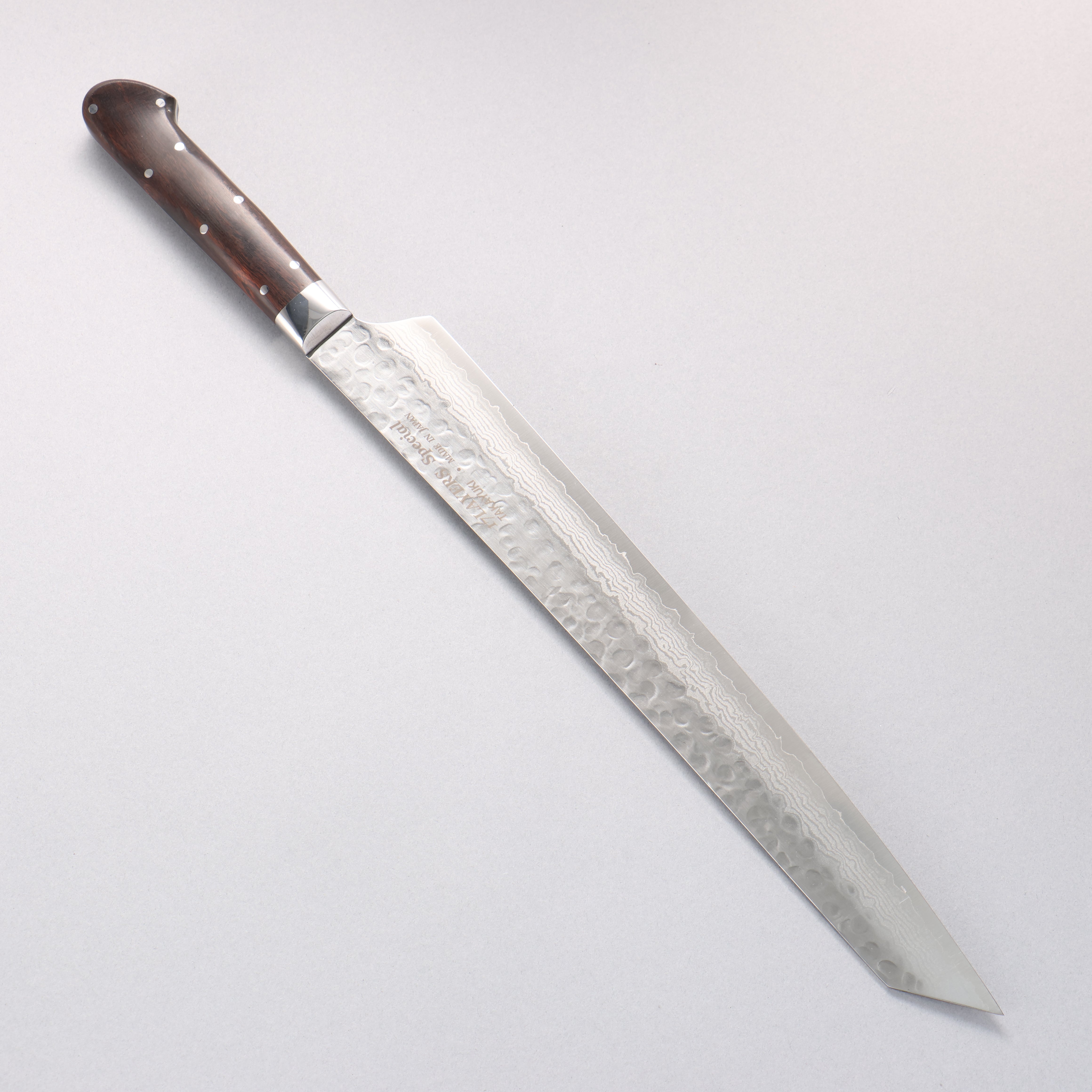 堺 孝行 V金10号 17層ダマスカス 切付柳刃包丁 300mm デザートアイアンウッド（杉原モデル）柄 - 清助刃物