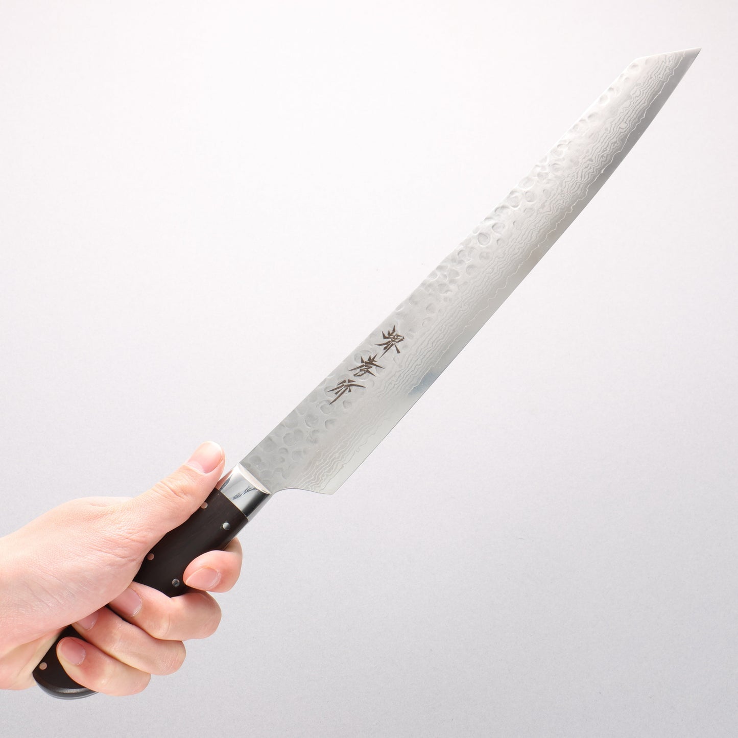 堺 孝行 V金10号 17層ダマスカス 切付柳刃包丁 300mm デザートアイアンウッド（杉原モデル）柄 - 清助刃物