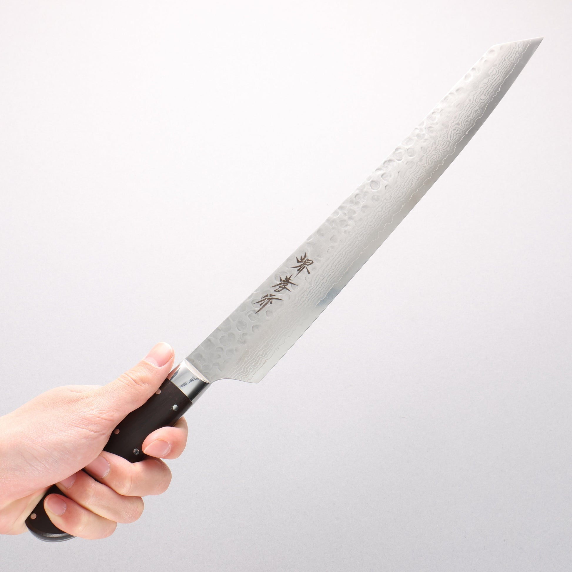 堺 孝行 V金10号 17層ダマスカス 切付柳刃包丁 300mm デザートアイアンウッド（杉原モデル）柄 - 清助刃物