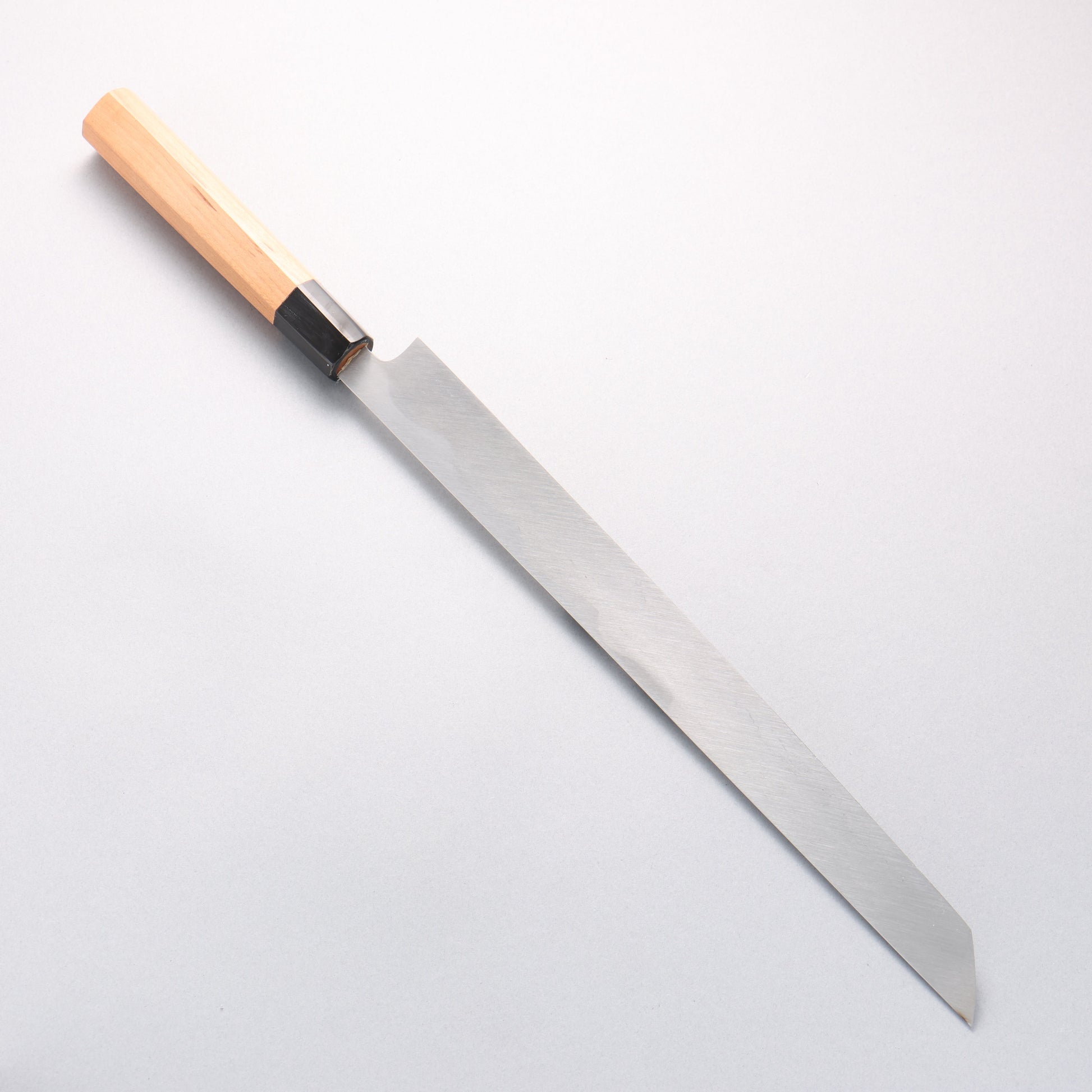 鐵泉 田中作 玉鋼 先丸柳刃包丁 315mm 山桜柄 鞘付き - 清助刃物