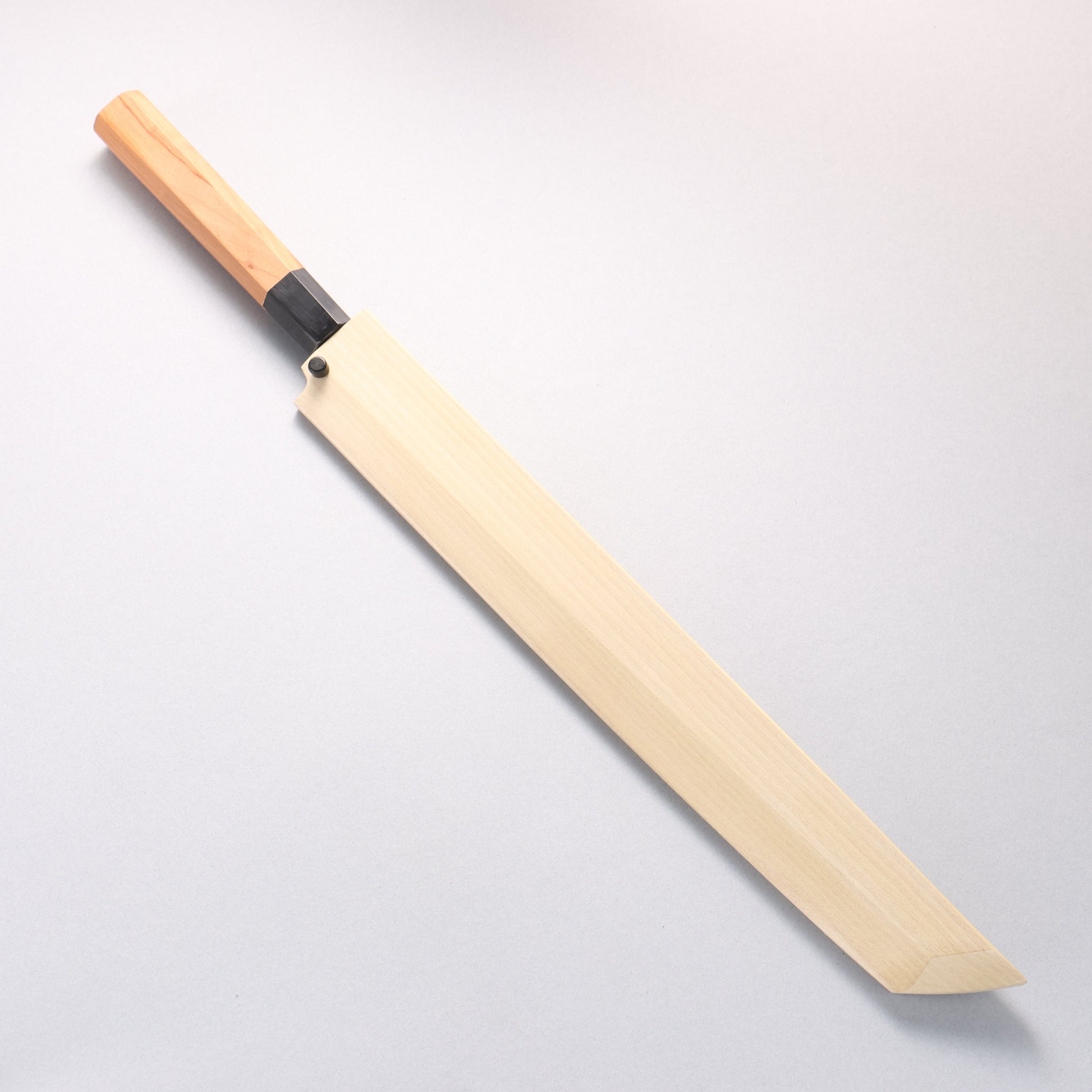 鐵泉 田中作 玉鋼 先丸柳刃包丁 315mm 山桜柄 鞘付き - 清助刃物