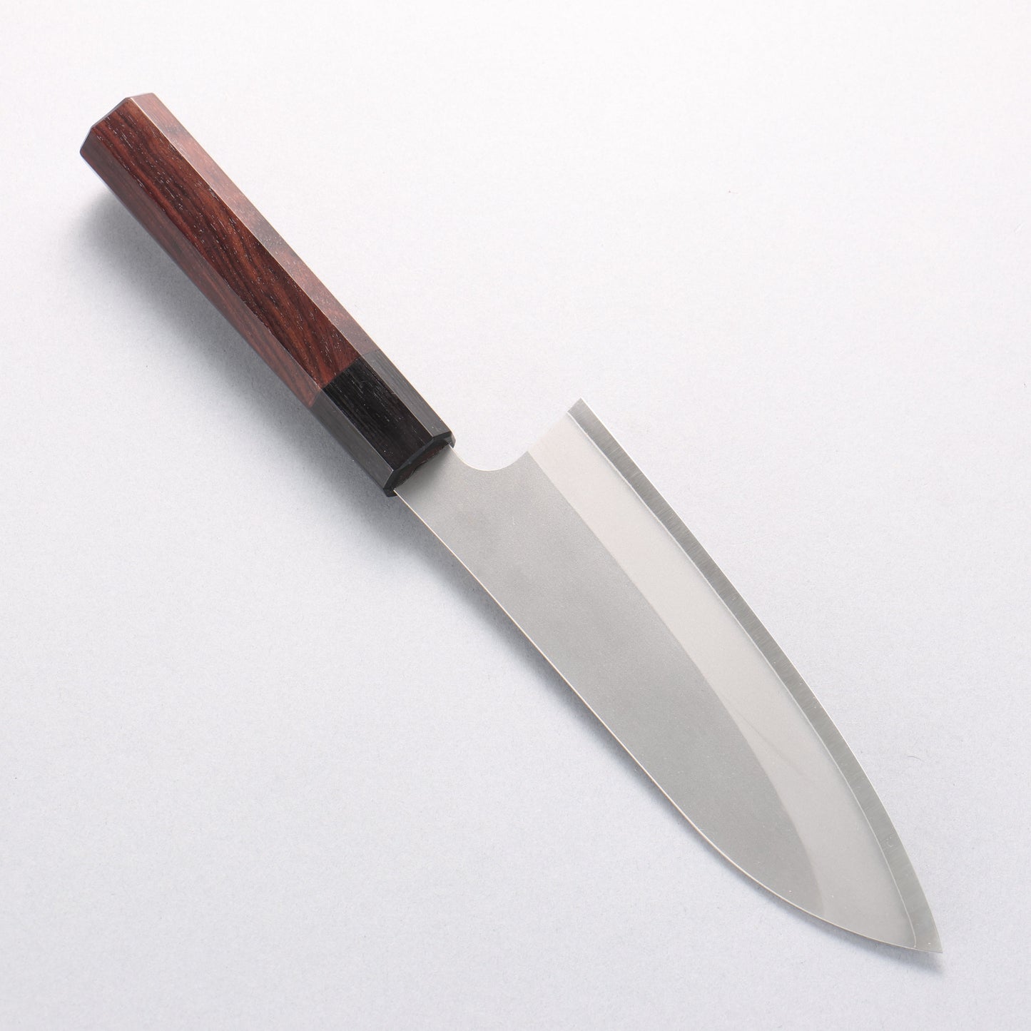達磨 銀三鋼 三徳包丁 165mm 紫檀 (口輪：黒合板)柄 - 清助刃物
