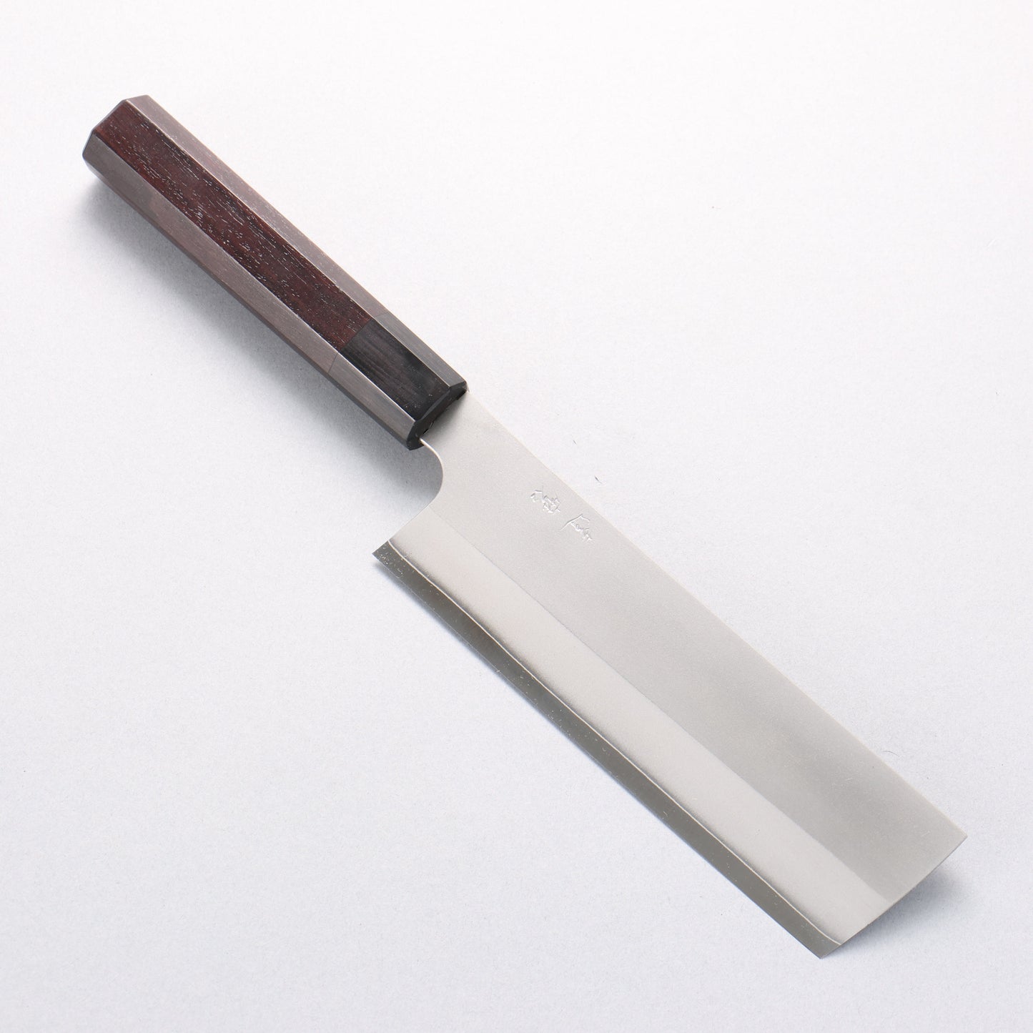 達磨 銀三鋼 菜切包丁 165mm 紫檀 (口輪：黒合板)柄 - 清助刃物
