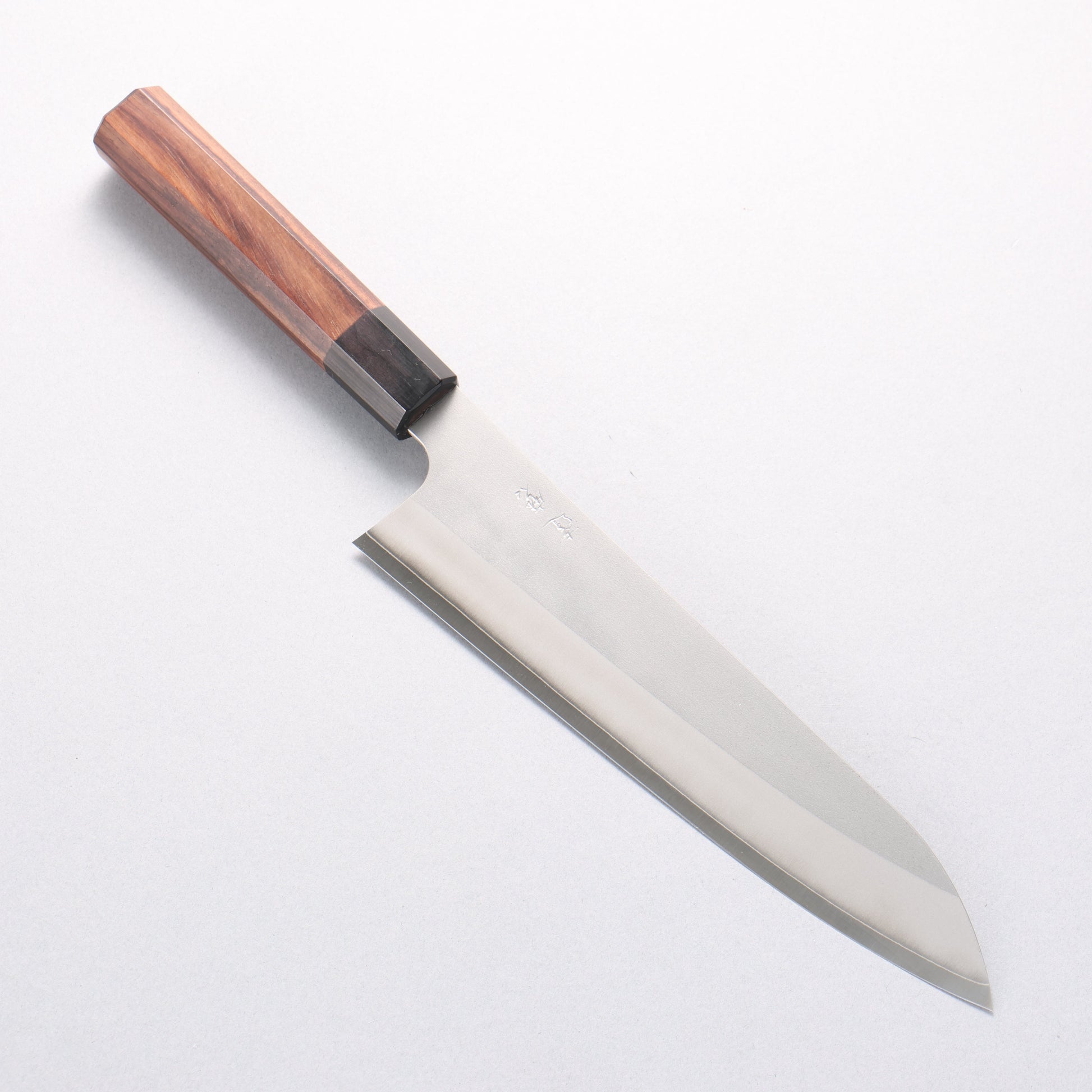 達磨 銀三鋼 牛刀包丁 210mm 紫檀 (口輪：黒合板)柄 - 清助刃物