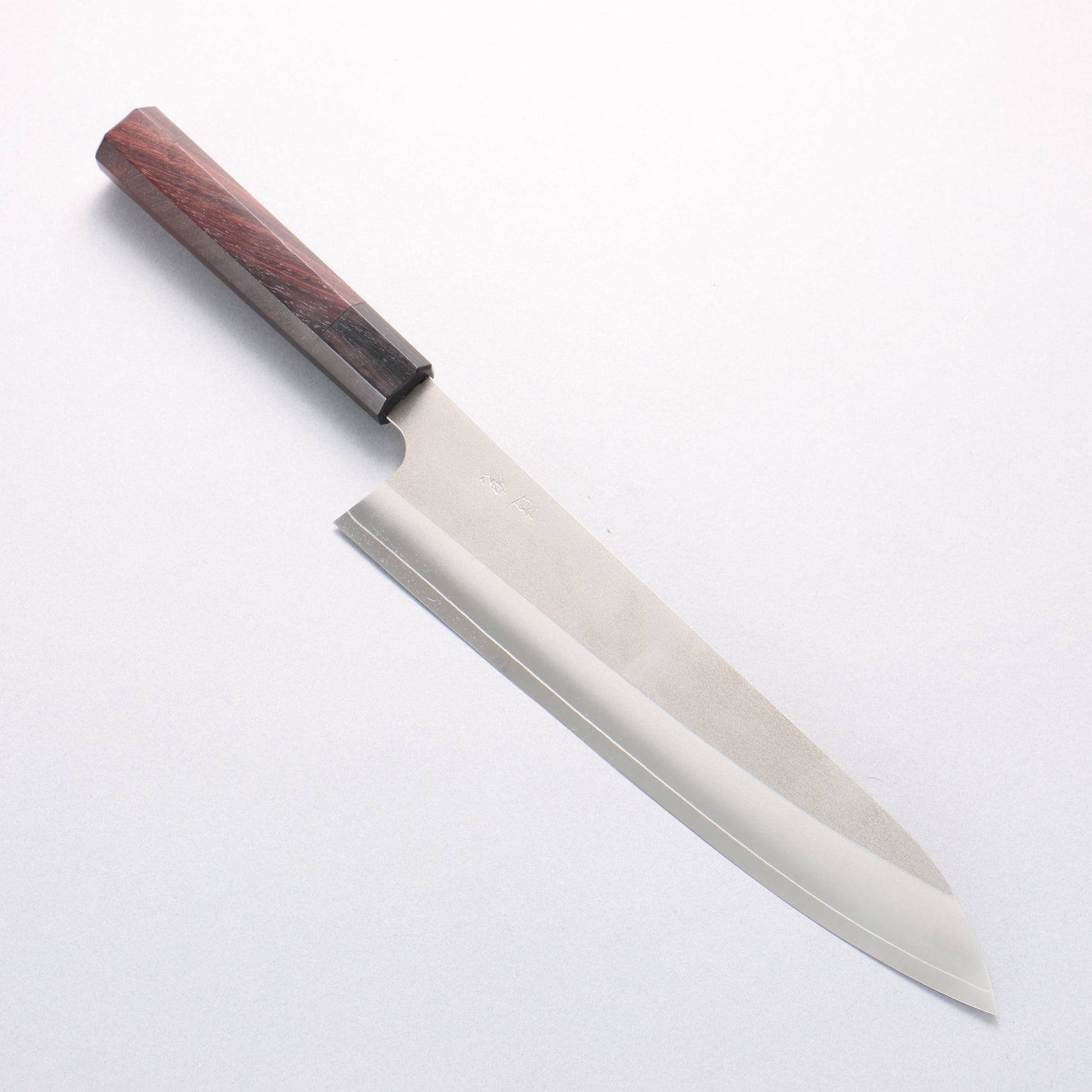 達磨 銀三鋼 牛刀包丁 240mm 紫檀 (口輪：黒合板)柄 - 清助刃物