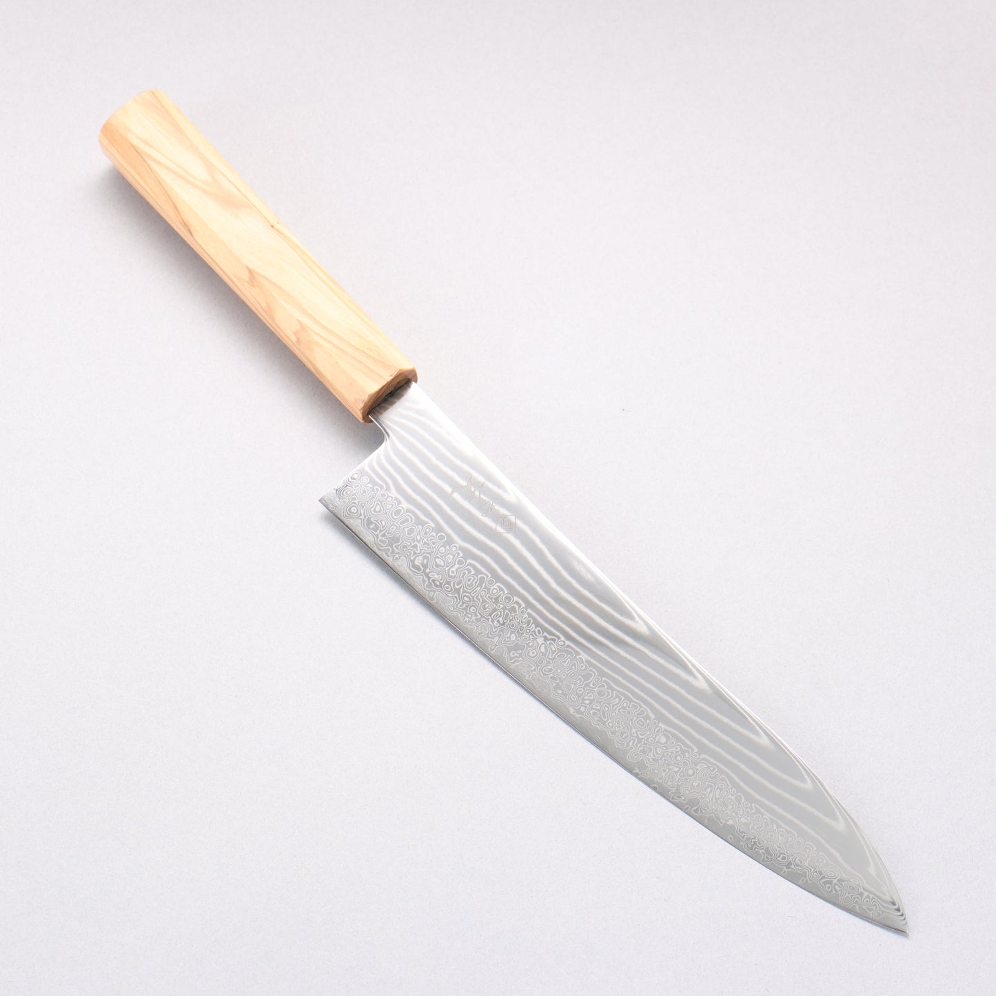 寛丈 SG2 ダマスカス 波形 牛刀包丁 210mm オリーブの木柄 - 清助刃物