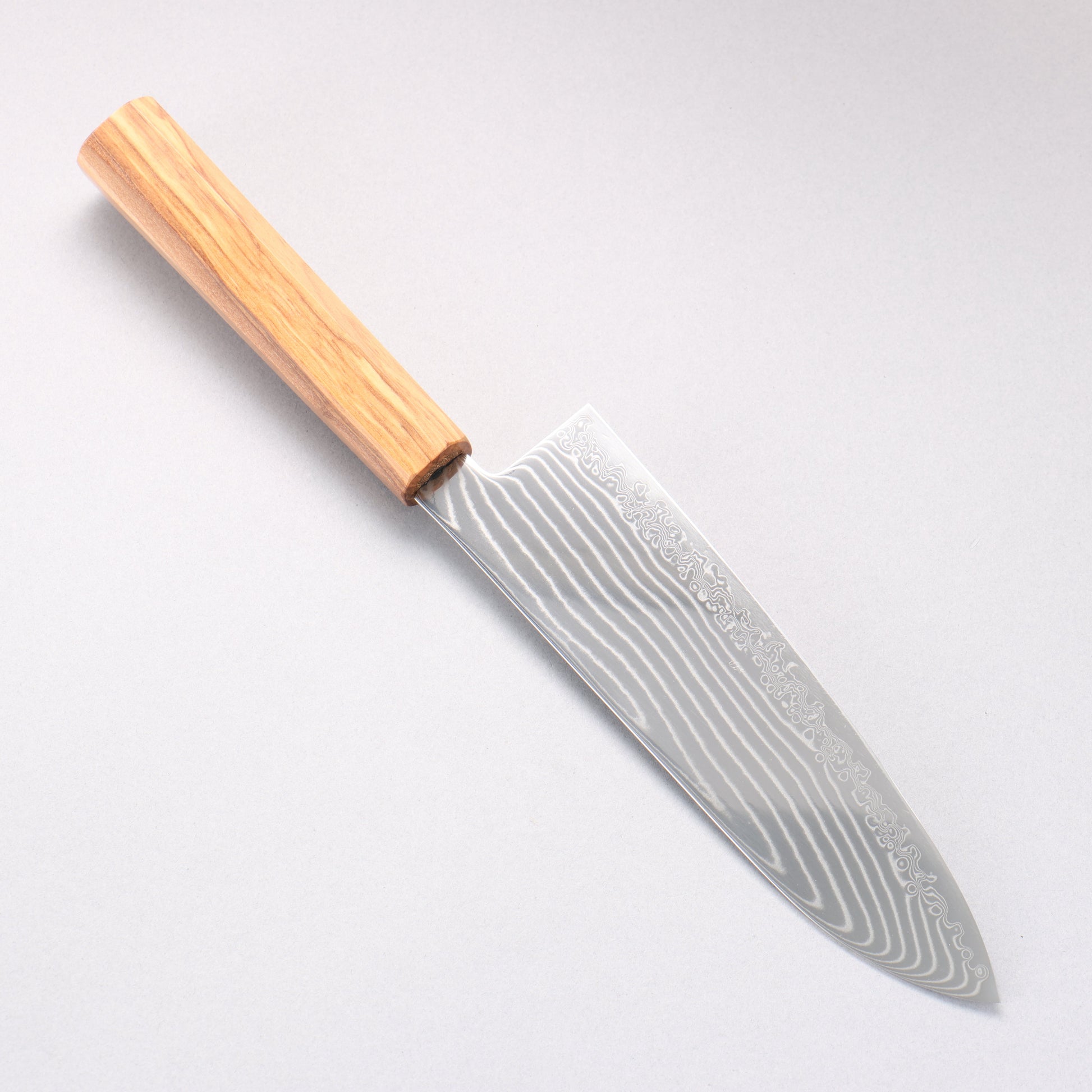 寛丈 SG2 ダマスカス 波形 三徳包丁 180mm オリーブの木柄 - 清助刃物