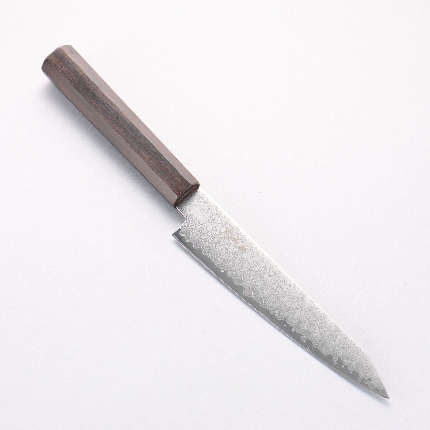 寛丈 V金10号 ダマスカス 切付ペティナイフ 150mm 黒檀柄 - 清助刃物