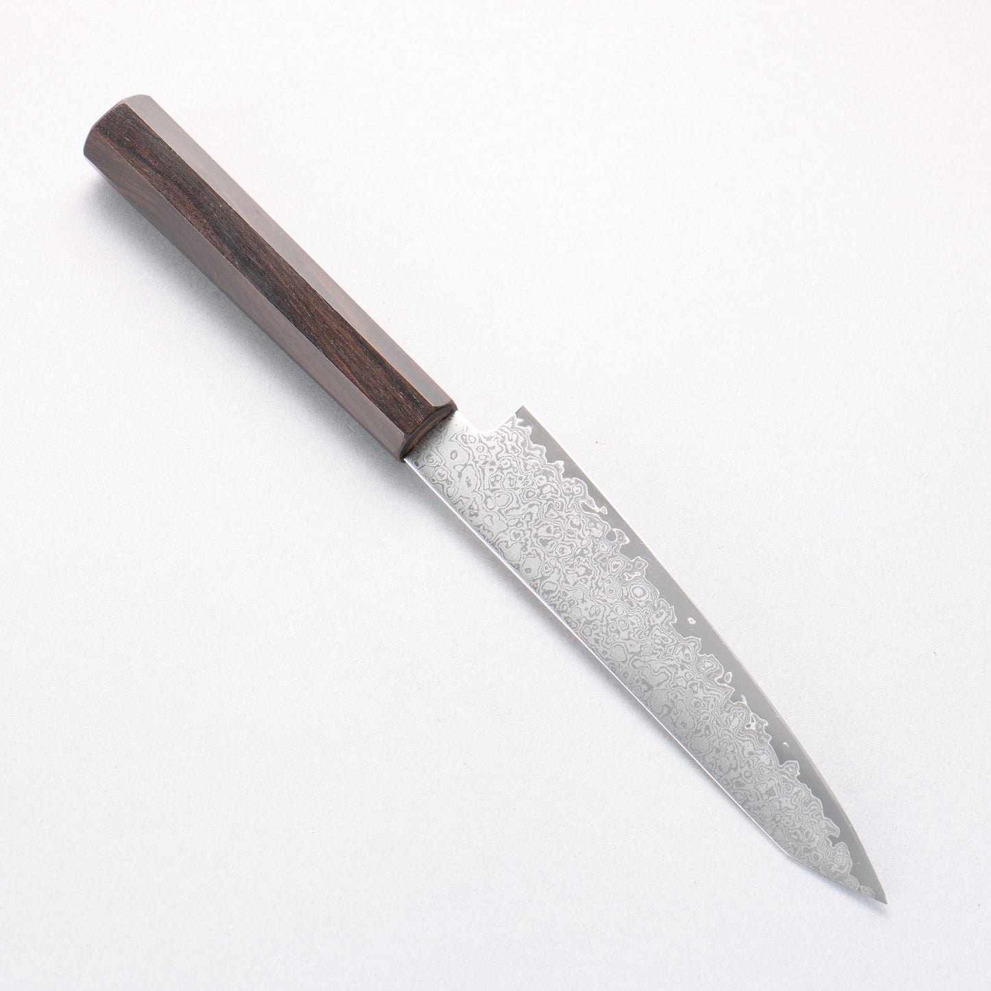 寛丈 V金10号 ダマスカス 切付ペティナイフ 150mm 黒檀柄 - 清助刃物
