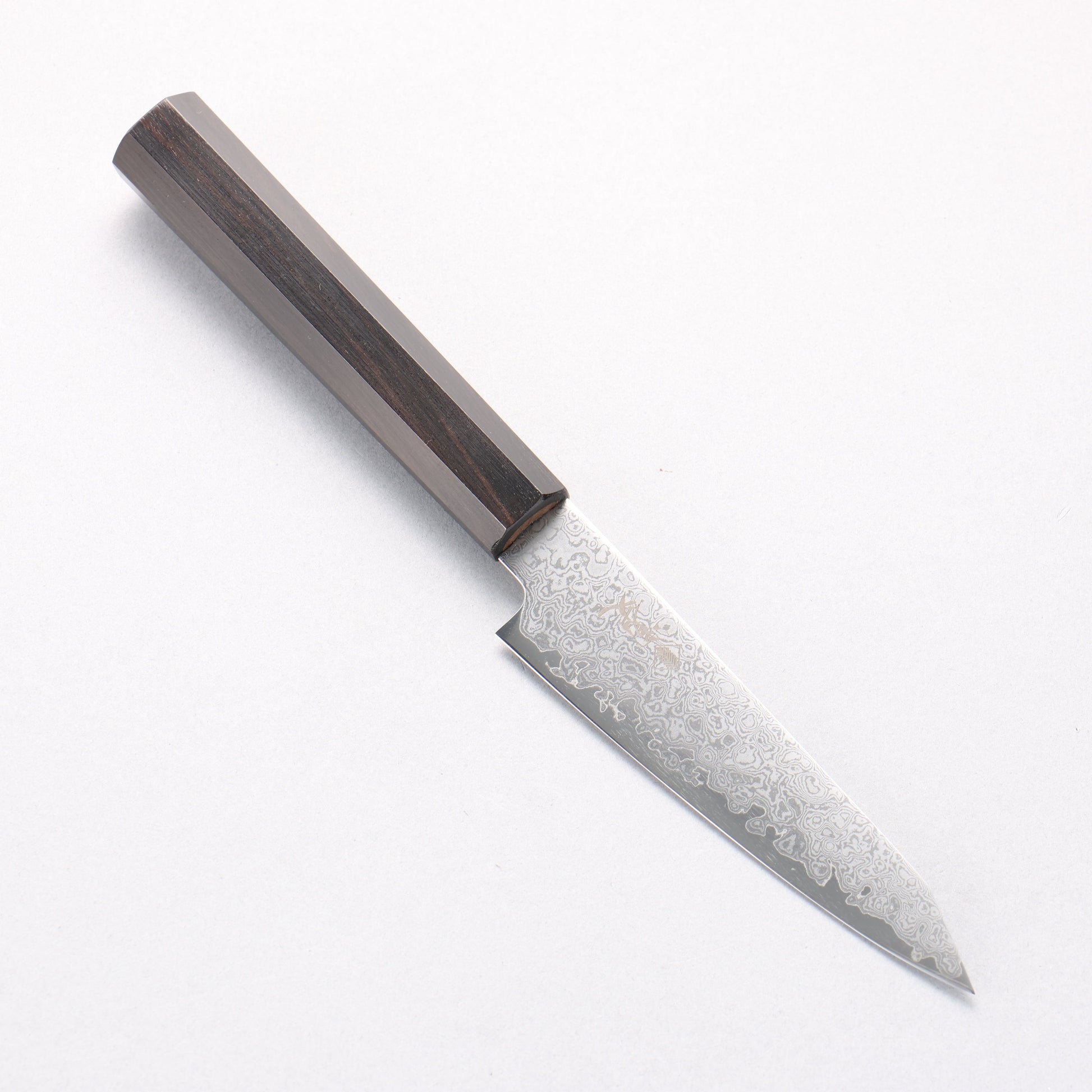 寛丈 V金10号 ダマスカス 切付ペティナイフ 120mm 黒檀柄 - 清助刃物