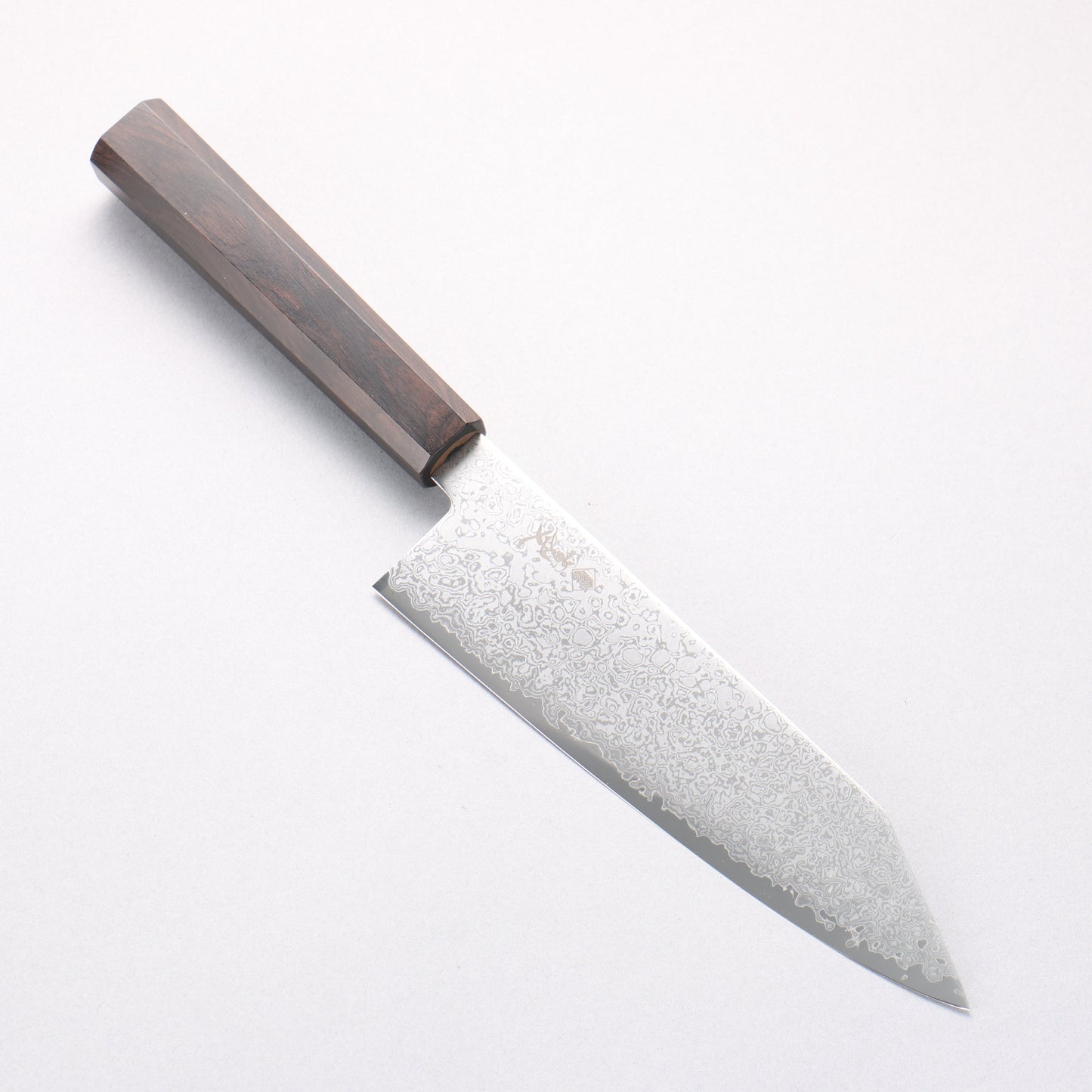 寛丈 V金10号 ダマスカス 切付三徳包丁 180mm 黒檀柄 - 清助刃物