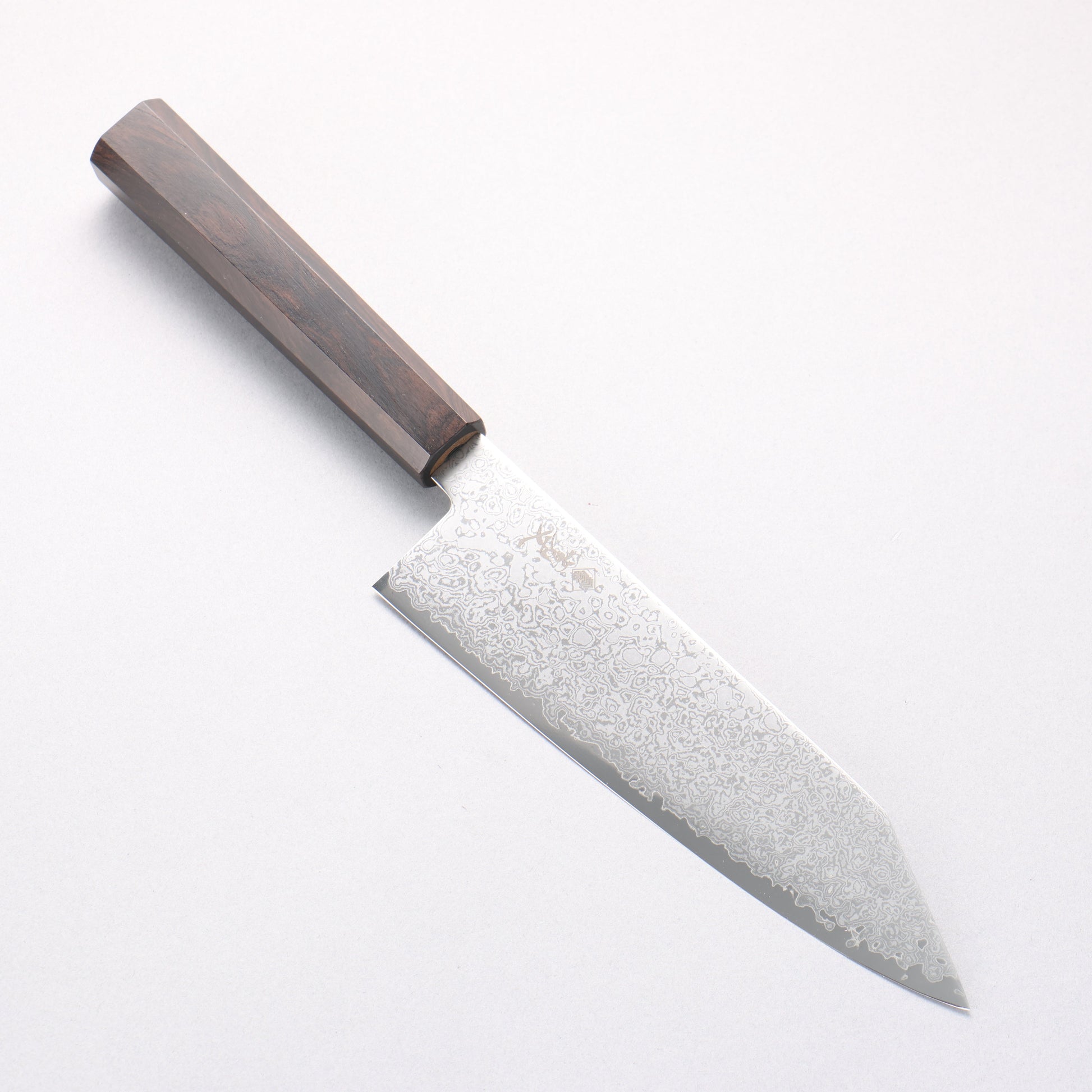 寛丈 V金10号 ダマスカス 切付三徳包丁 180mm 黒檀柄 - 清助刃物