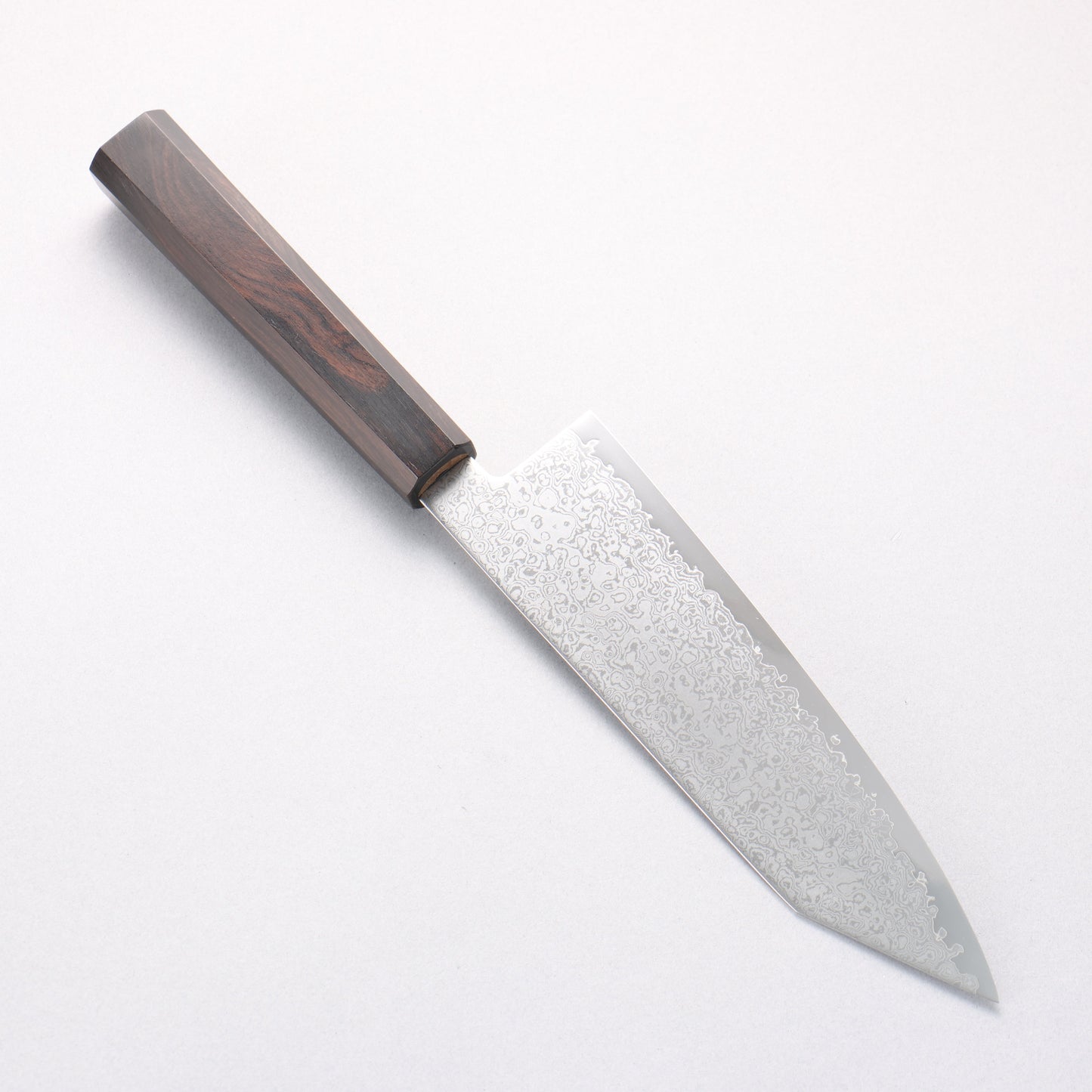 寛丈 V金10号 ダマスカス 切付三徳包丁 180mm 黒檀柄 - 清助刃物