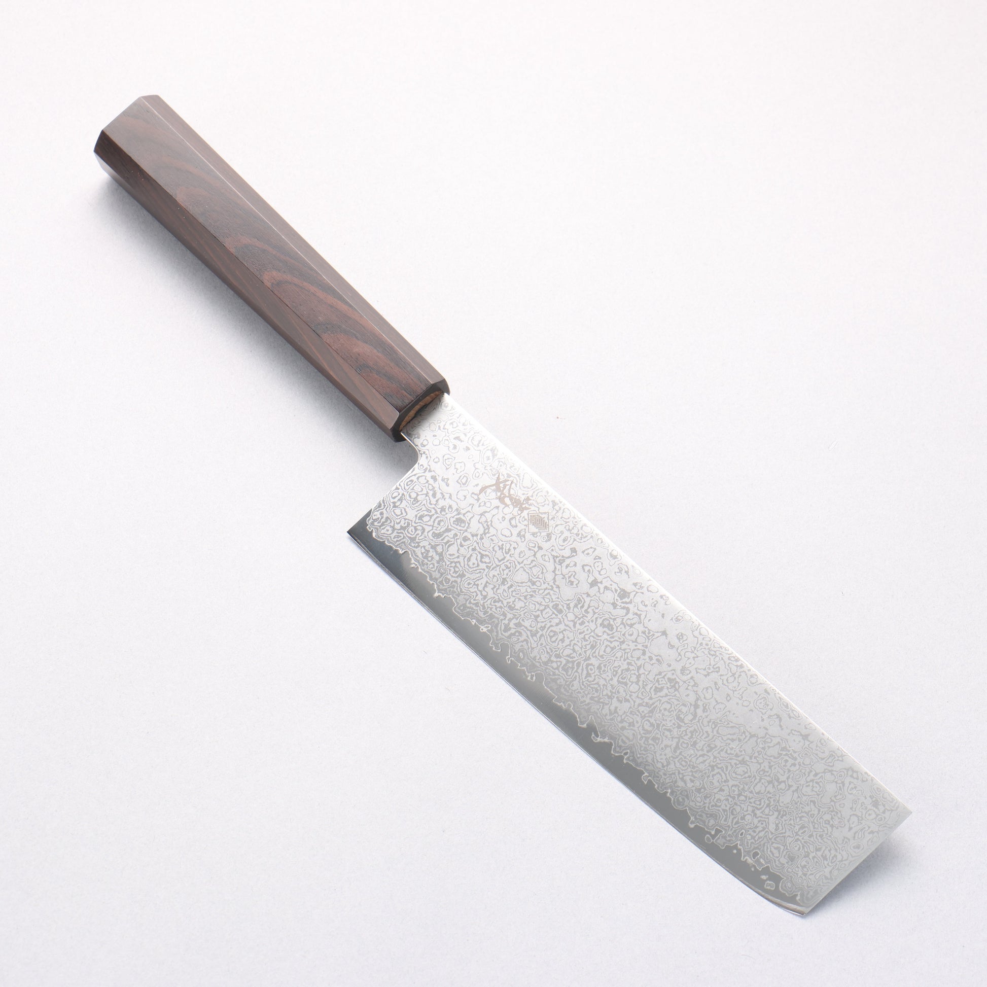 寛丈 V金10号 ダマスカス 菜切包丁 175mm 黒檀柄 - 清助刃物