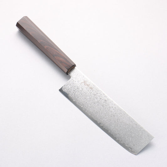 寛丈 V金10号 ダマスカス 菜切包丁 175mm 黒檀柄 - 清助刃物