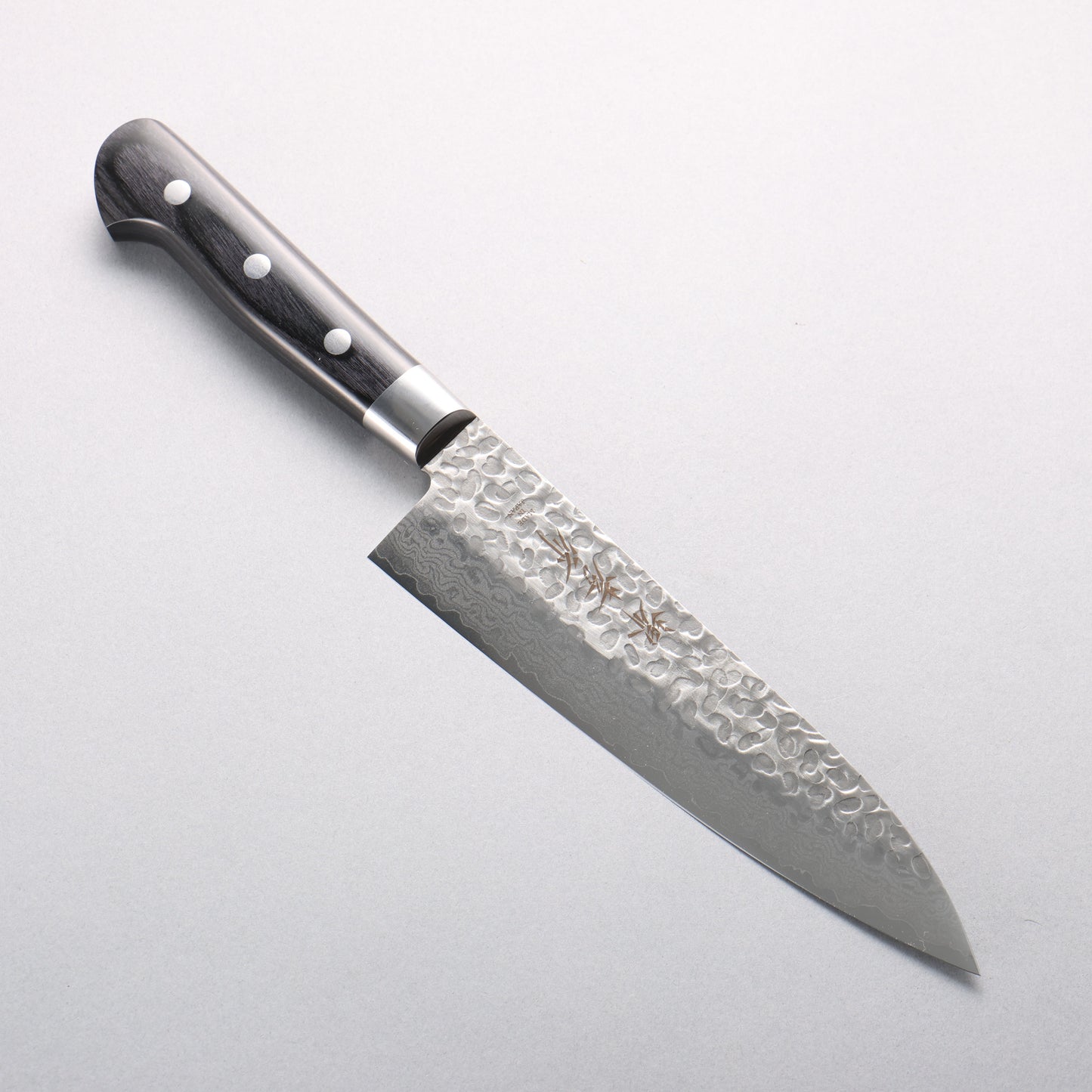 堺 孝行 V金10号 鎚目 ダマスカス 17層 牛刀包丁 180mm 黒合板柄 - 清助刃物