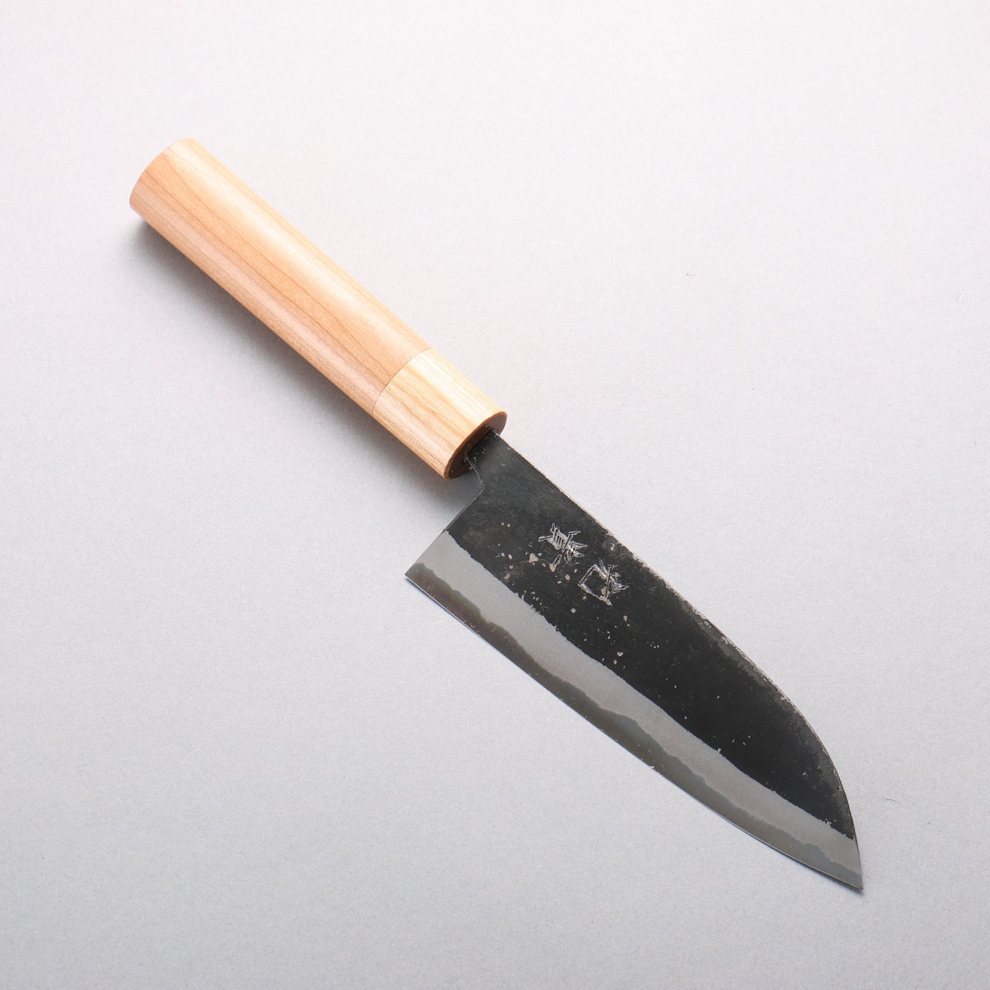 光貴 青ニ鋼 黒仕上げ 小三徳包丁 150mm アメリカンチェリー柄 - 清助刃物