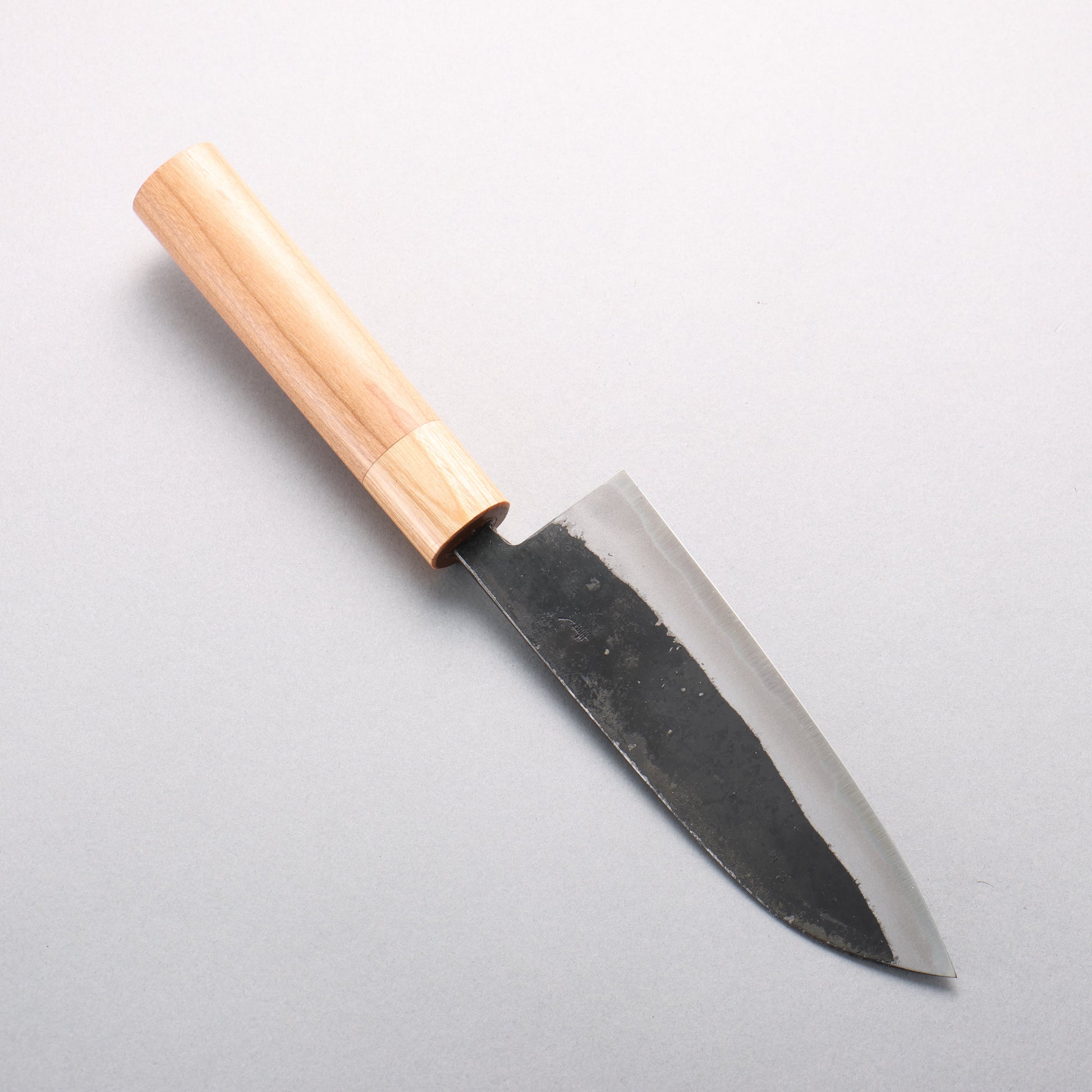光貴 青ニ鋼 黒仕上げ 小三徳包丁 150mm アメリカンチェリー柄 - 清助刃物