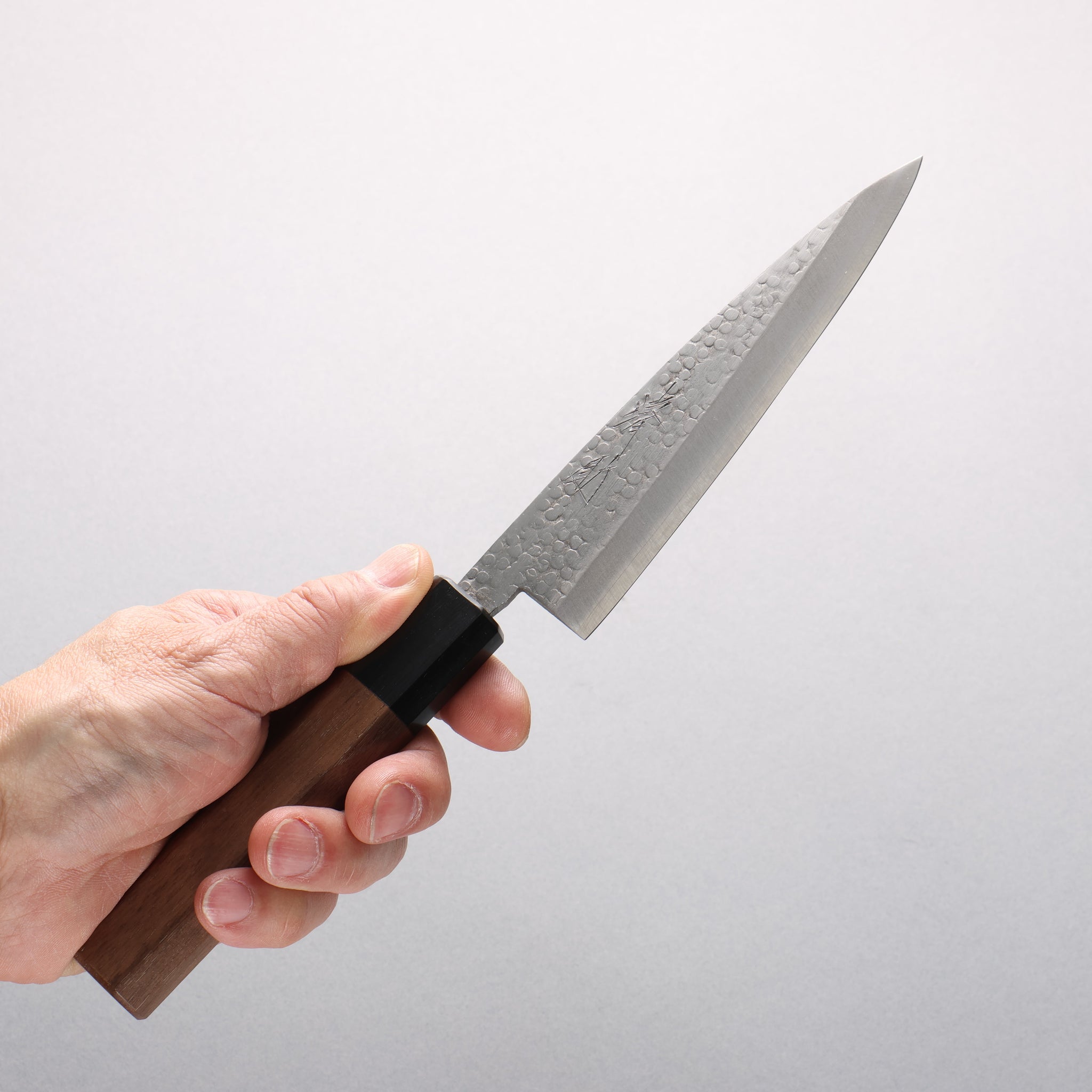 清助 銀三鋼 鎚目(丸) ペティーナイフ 135mm ウォルナット柄