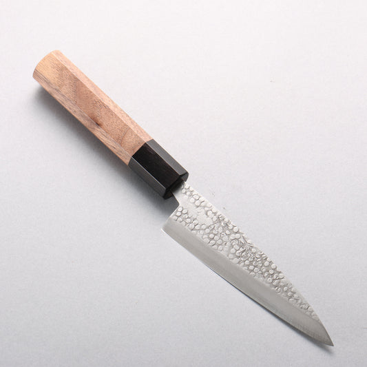 清助 銀三鋼 鎚目(丸) ペティーナイフ 120mm ウォルナット柄 - 清助刃物