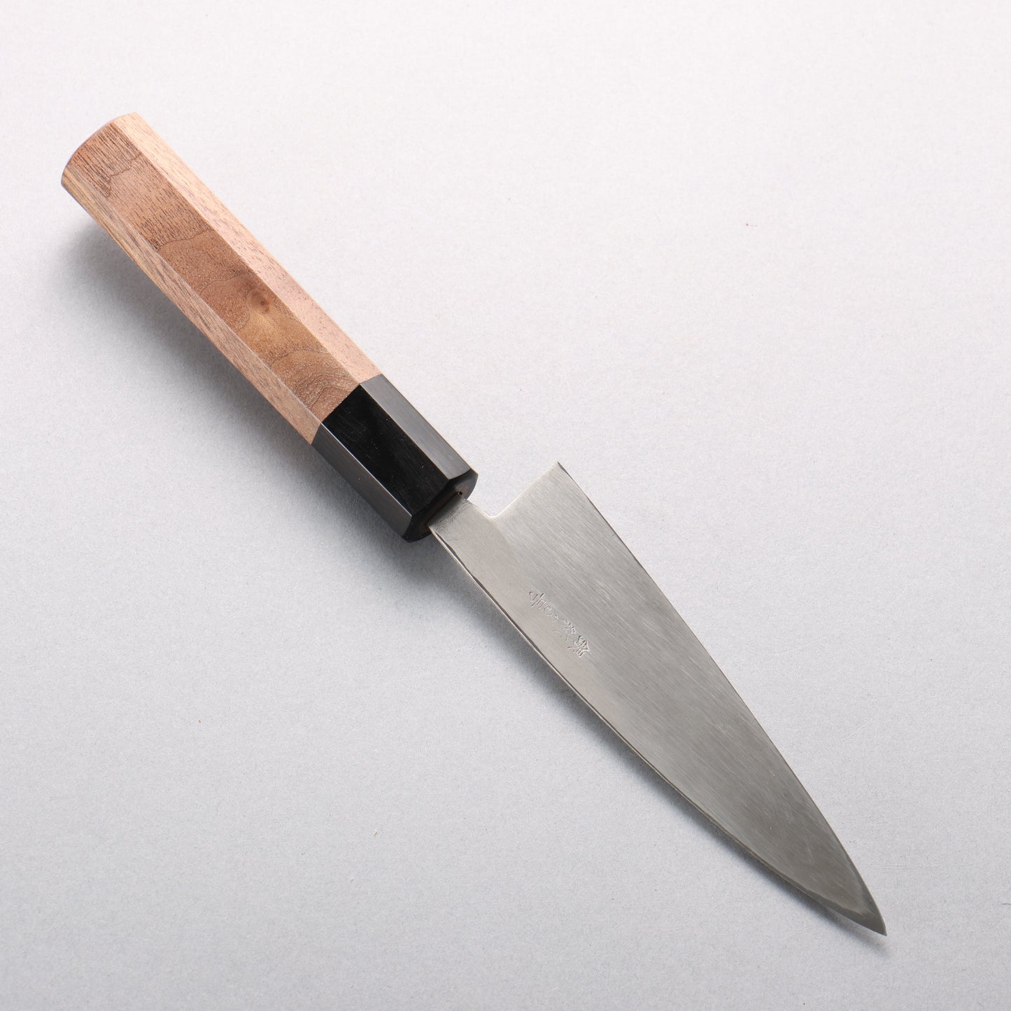 清助 銀三鋼 鎚目(丸) ペティーナイフ 120mm ウォルナット柄 - 清助刃物