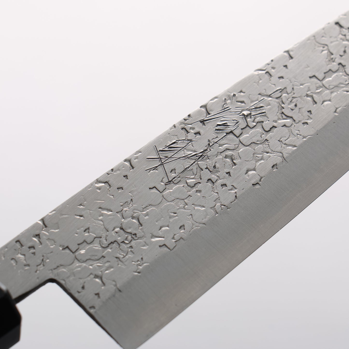 清助 銀三鋼 鎚目(丸) ペティーナイフ 150mm 紫檀 (口輪：黒合板)柄 - 清助刃物