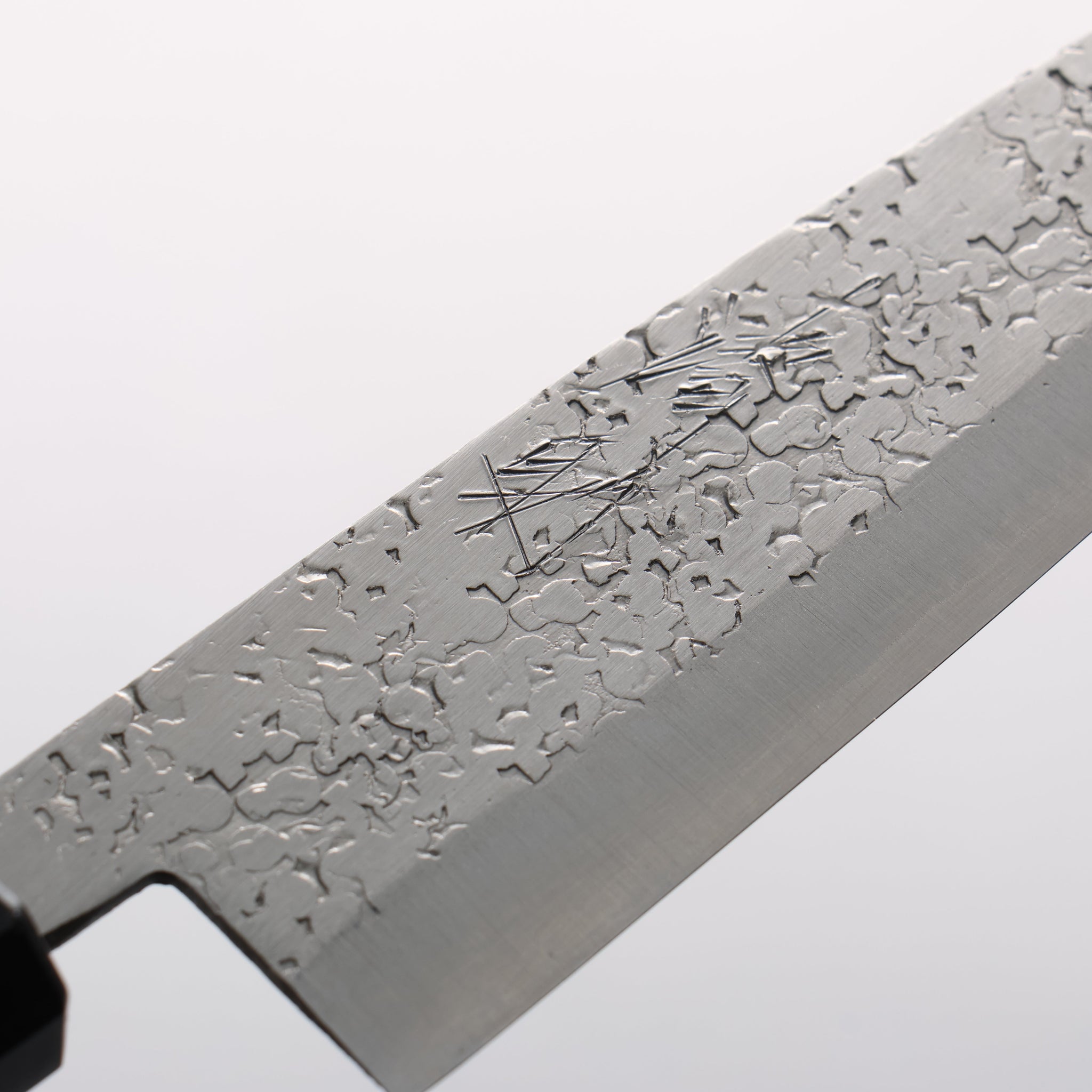 清助 銀三鋼 鎚目(丸) ペティーナイフ 150mm 紫檀 (口輪：黒合板)柄