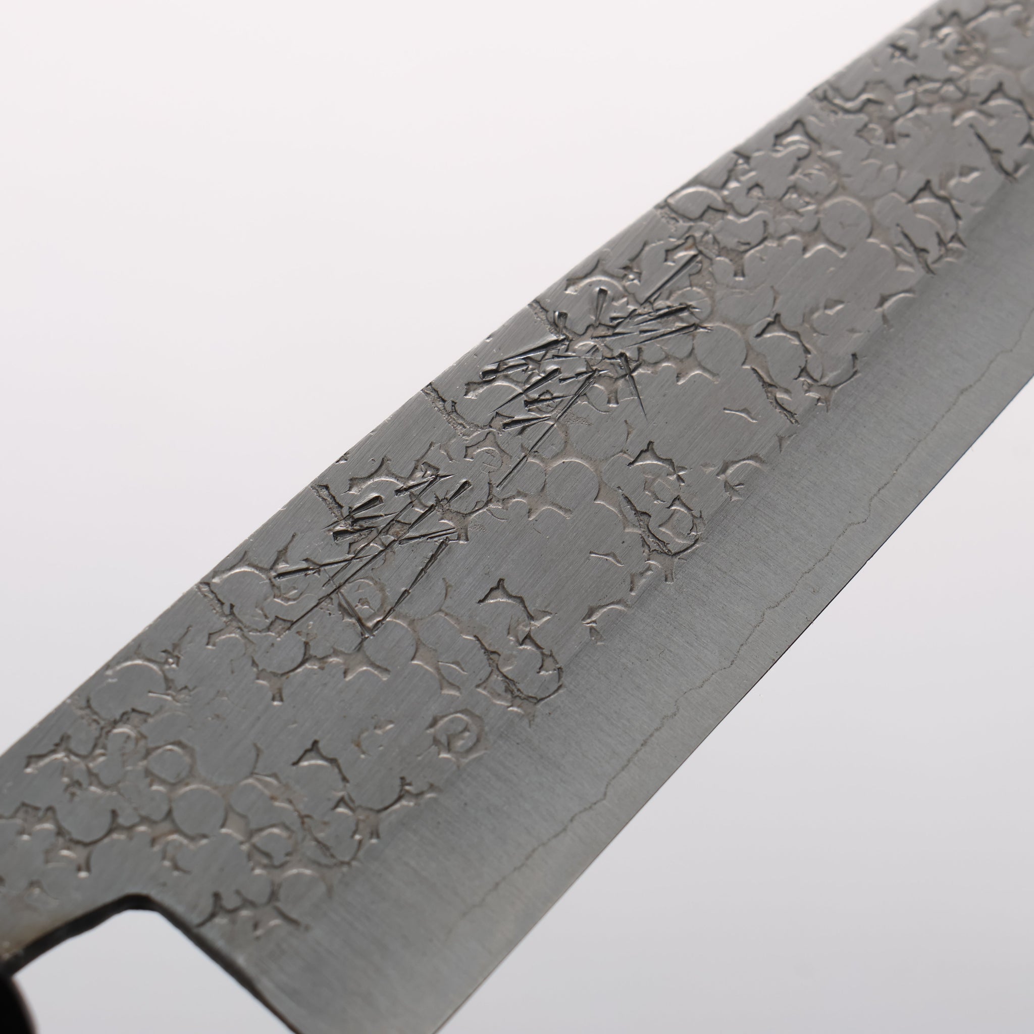 清助 銀三鋼 鎚目(丸) ペティーナイフ 120mm 紫檀 (口輪：黒合板)柄