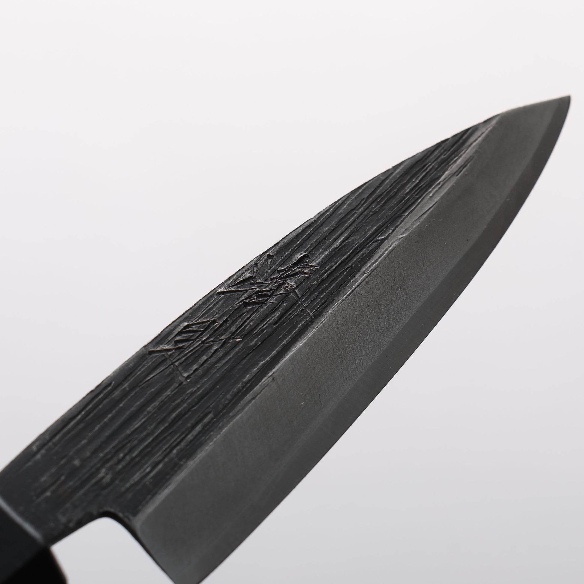 清助 青ニ鋼 黒仕上げ 鯵切り包丁 75mm ウォルナット柄 - 清助刃物