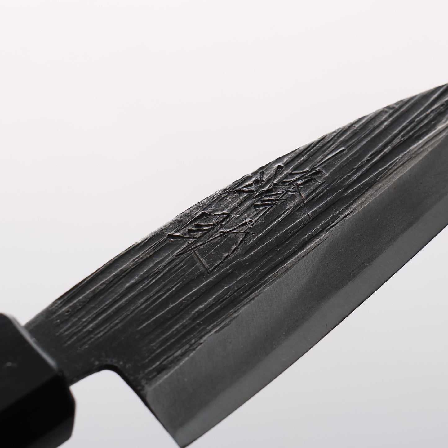 清助 青ニ鋼 黒仕上げ 鯵切り包丁 90mm ウォルナット柄 - 清助刃物