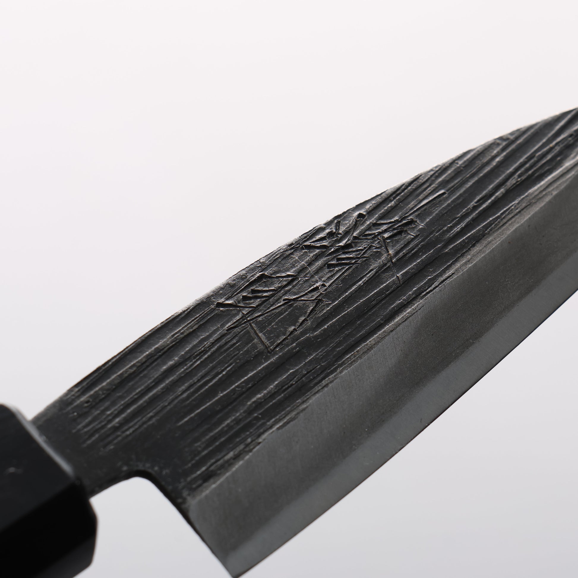 清助 青ニ鋼 黒仕上げ 鯵切り包丁 90mm ウォルナット柄 - 清助刃物