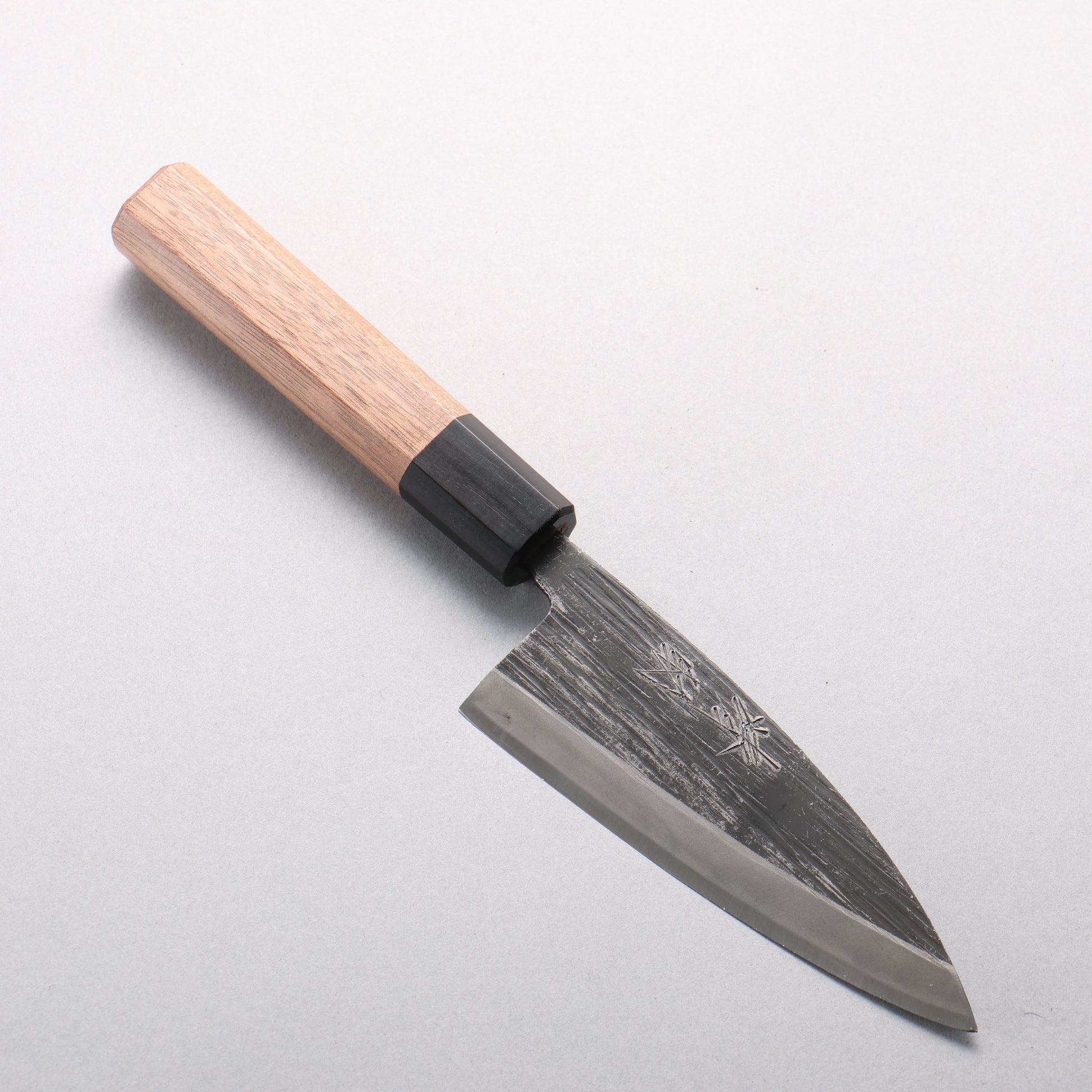 清助 青ニ鋼 黒仕上げ 鯵切り包丁 120mm ウォルナット柄 - 清助刃物