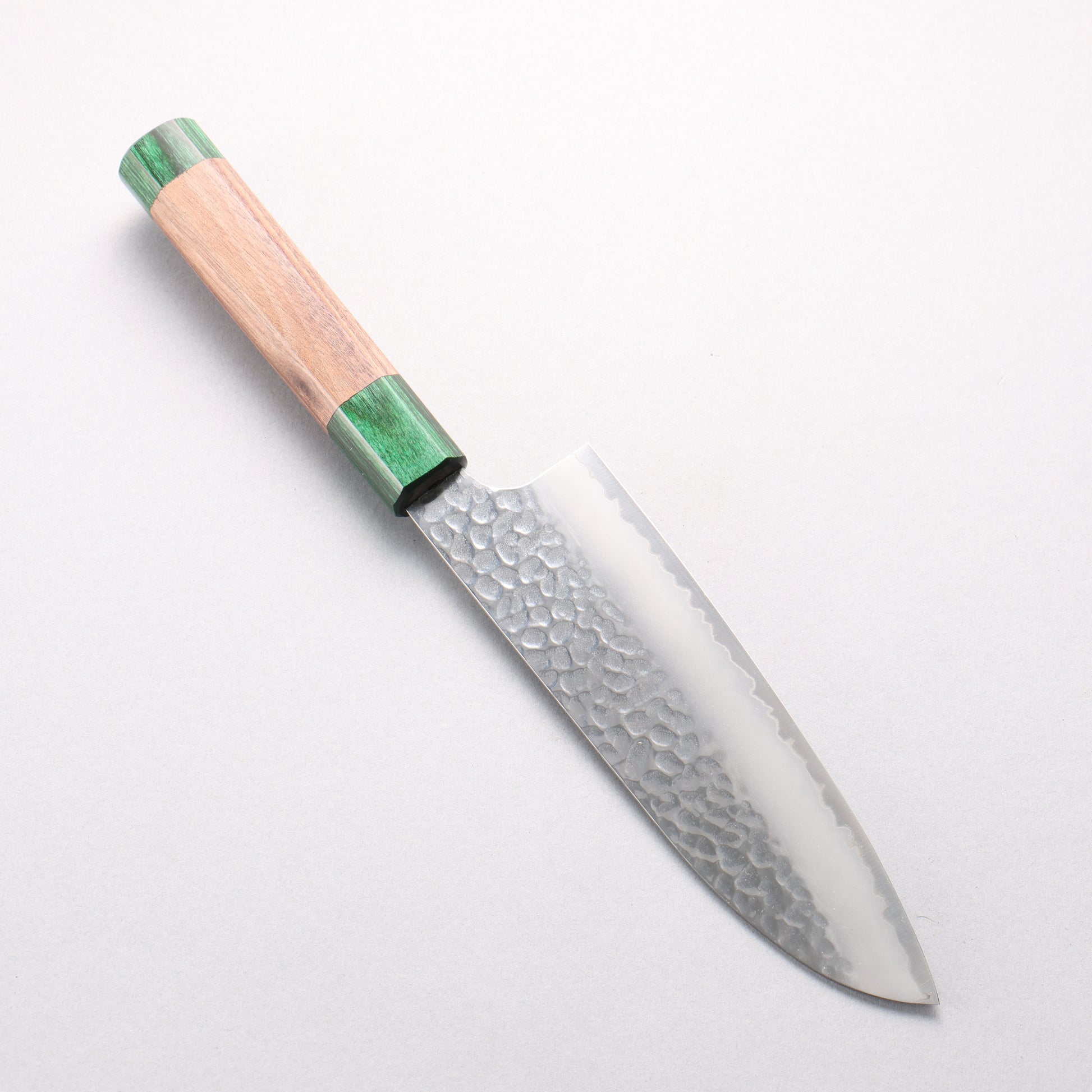 清助 HAP40 鎚目 三徳包丁 170mm ウォルナット (両側緑口輪)柄 - 清助刃物