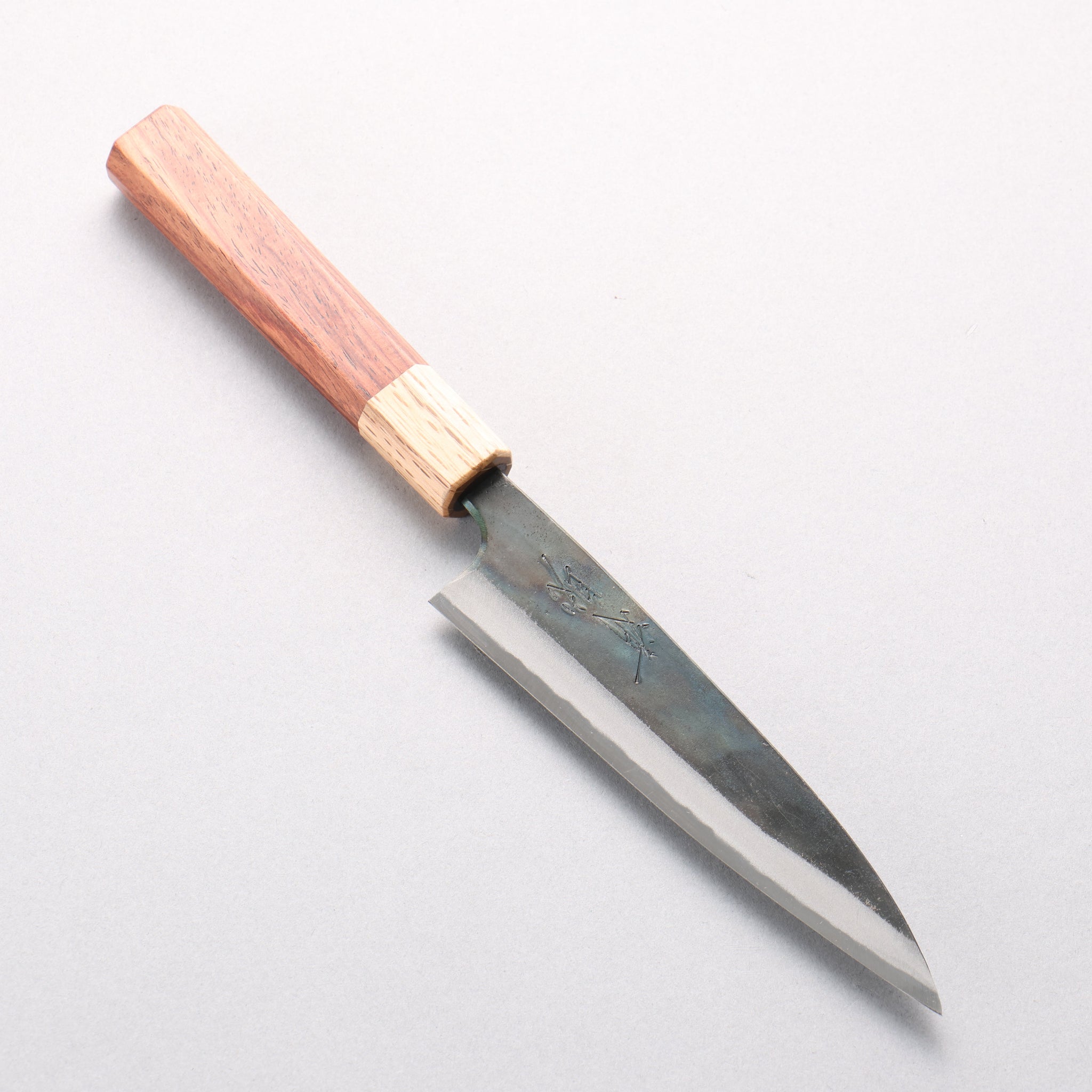 清助 青一鋼 黒仕上げ ペティーナイフ 135mm 紫檀 (口輪：樫)柄 - 清助刃物