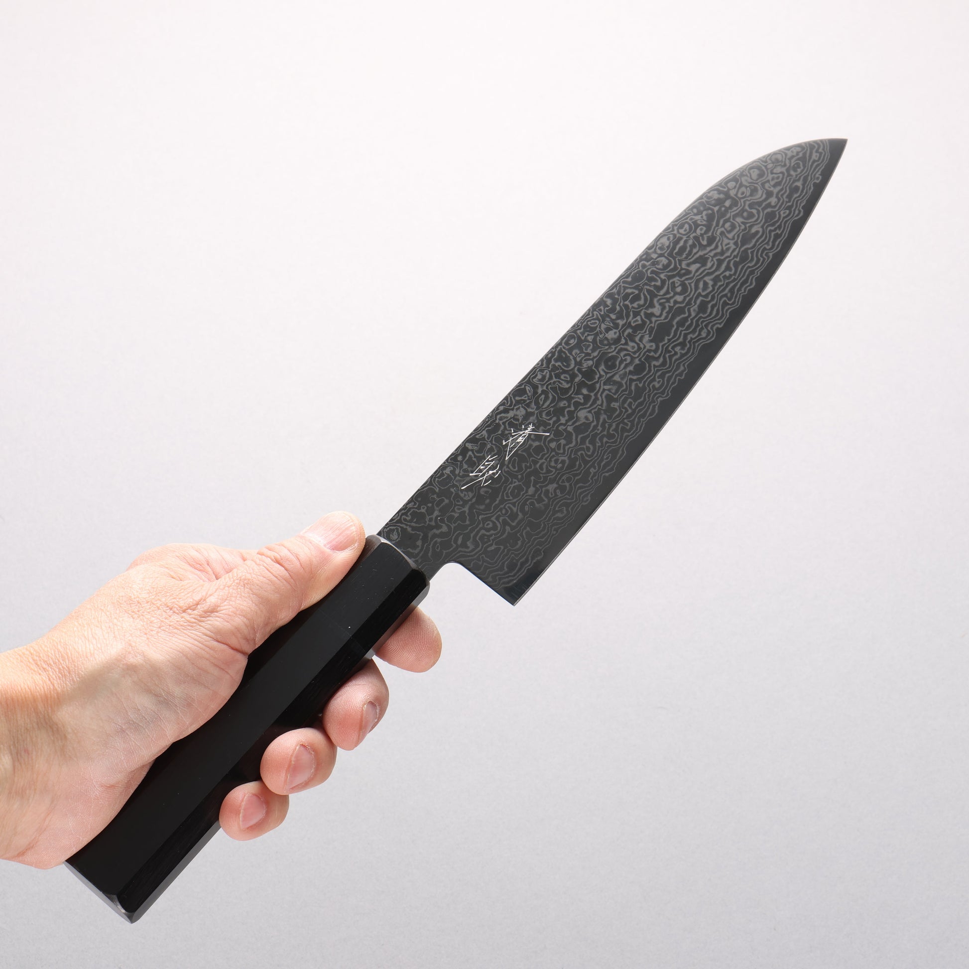 清助 SG2 黒ダマスカス 三徳包丁 180mm 黒合板柄 - 清助刃物
