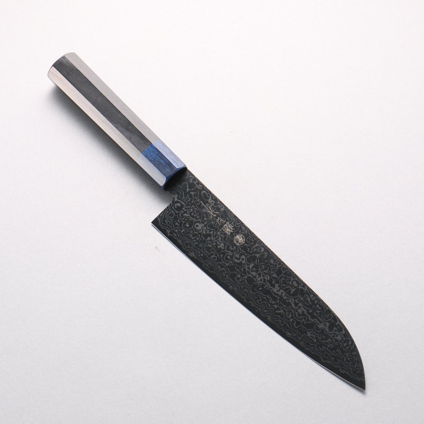 清助 SG2 黒ダマスカス 三徳包丁 180mm 黒合板(口輪：紺合板)柄 - 清助刃物