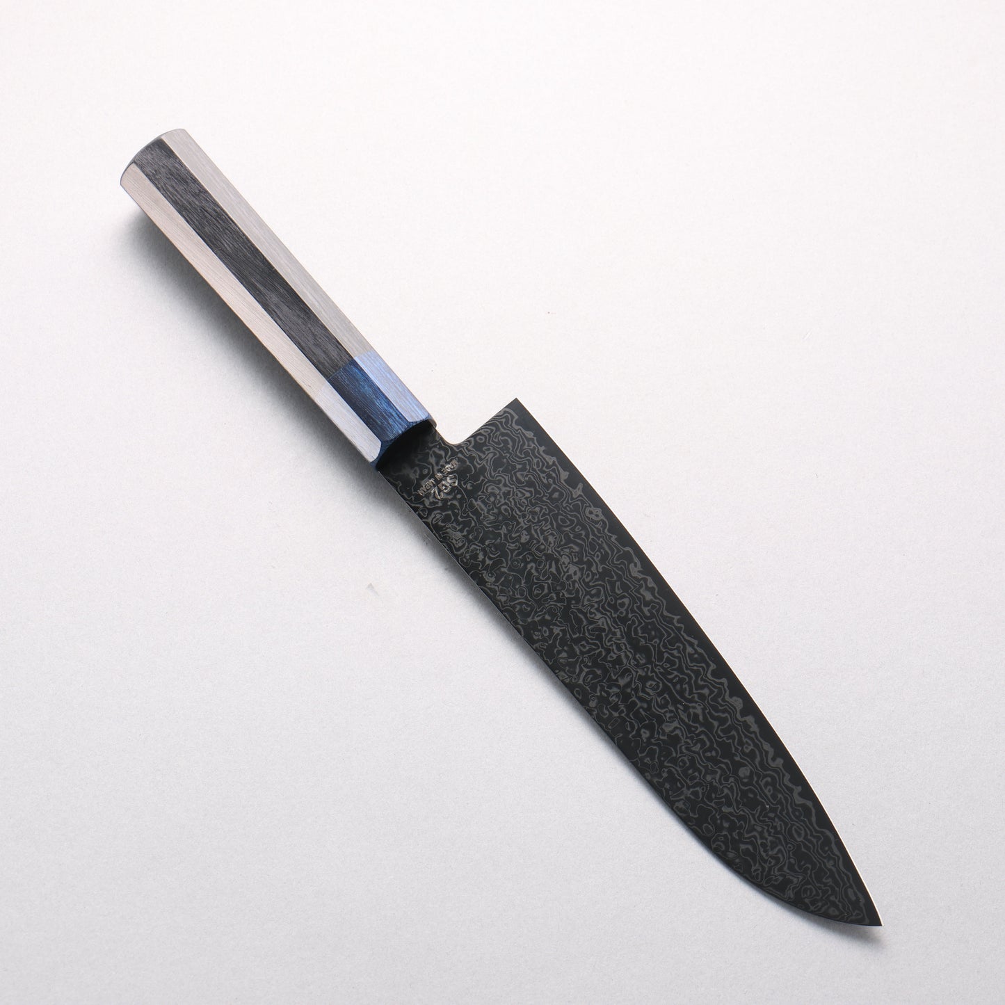 清助 SG2 黒ダマスカス 三徳包丁 180mm 黒合板(口輪：紺合板)柄 - 清助刃物