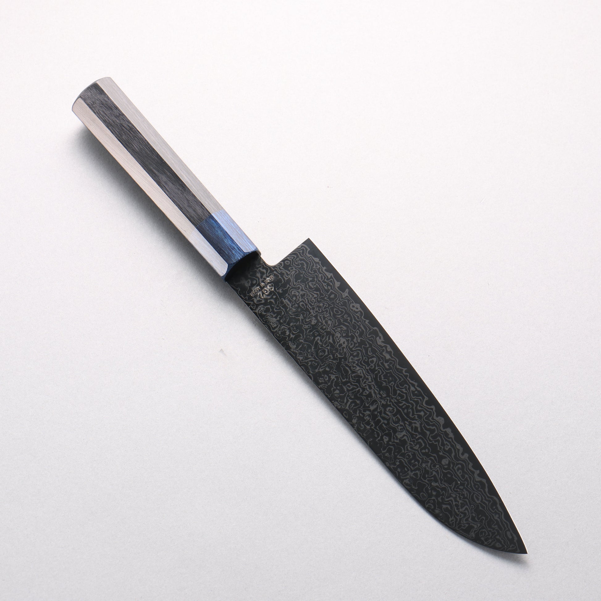 清助 SG2 黒ダマスカス 三徳包丁 180mm 黒合板(口輪：紺合板)柄 - 清助刃物