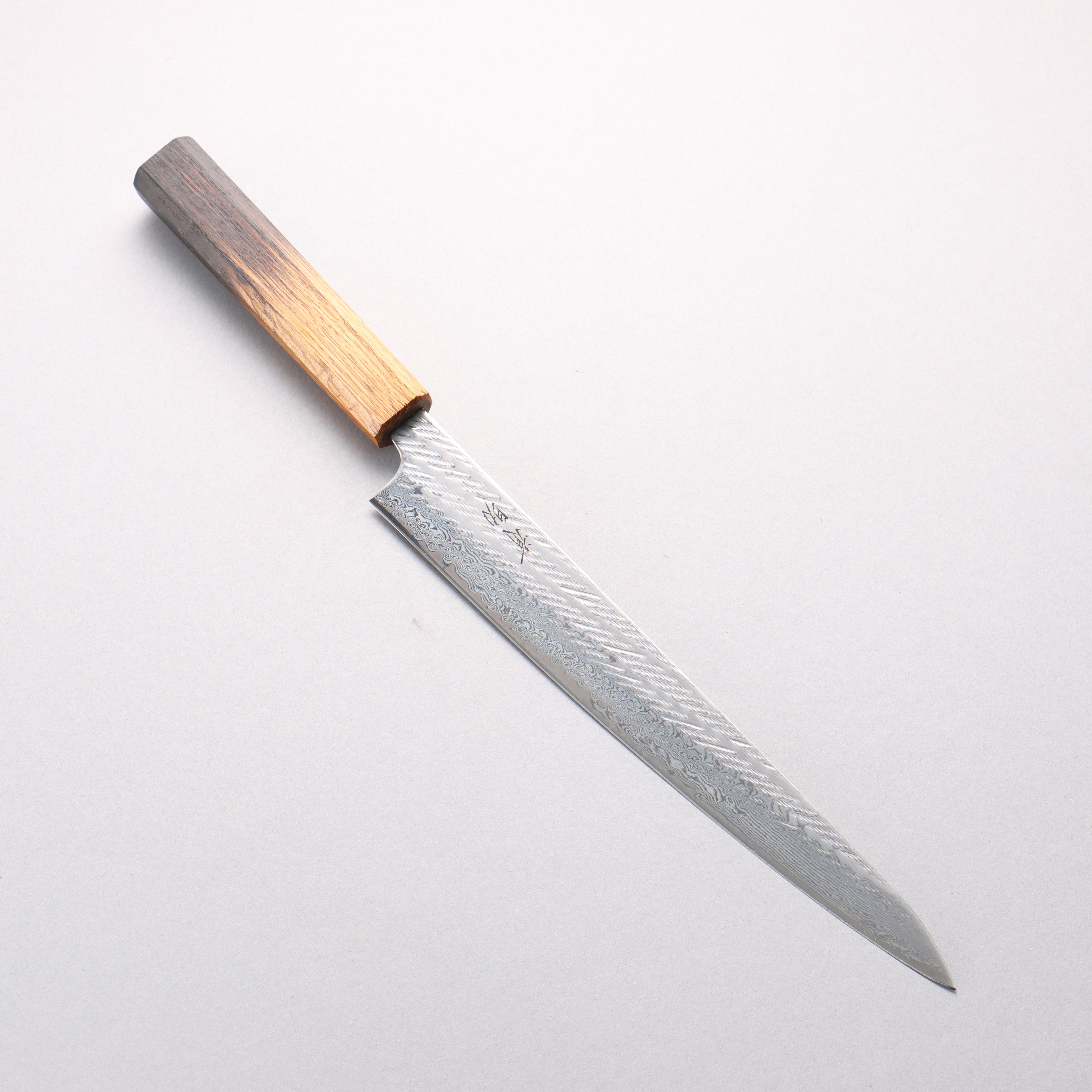 清助 AUS10 ダマスカス 縄目 筋引包丁 240mm 樫焼柄