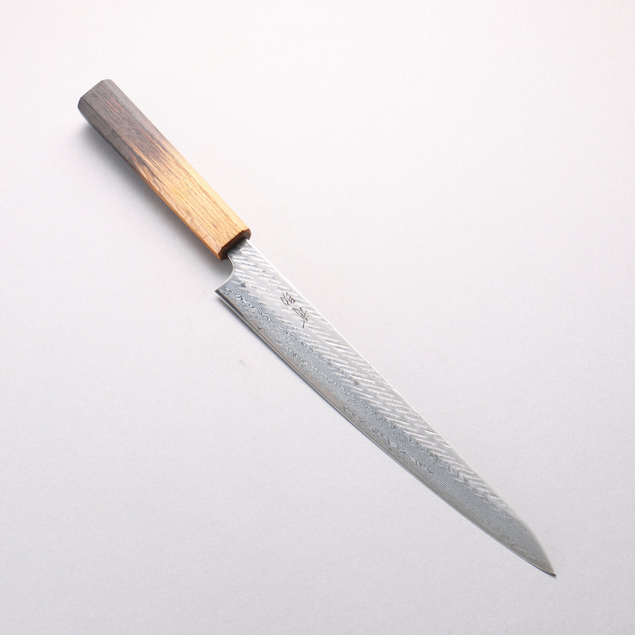 清助 AUS10 ダマスカス 縄目 筋引包丁 240mm 樫焼柄