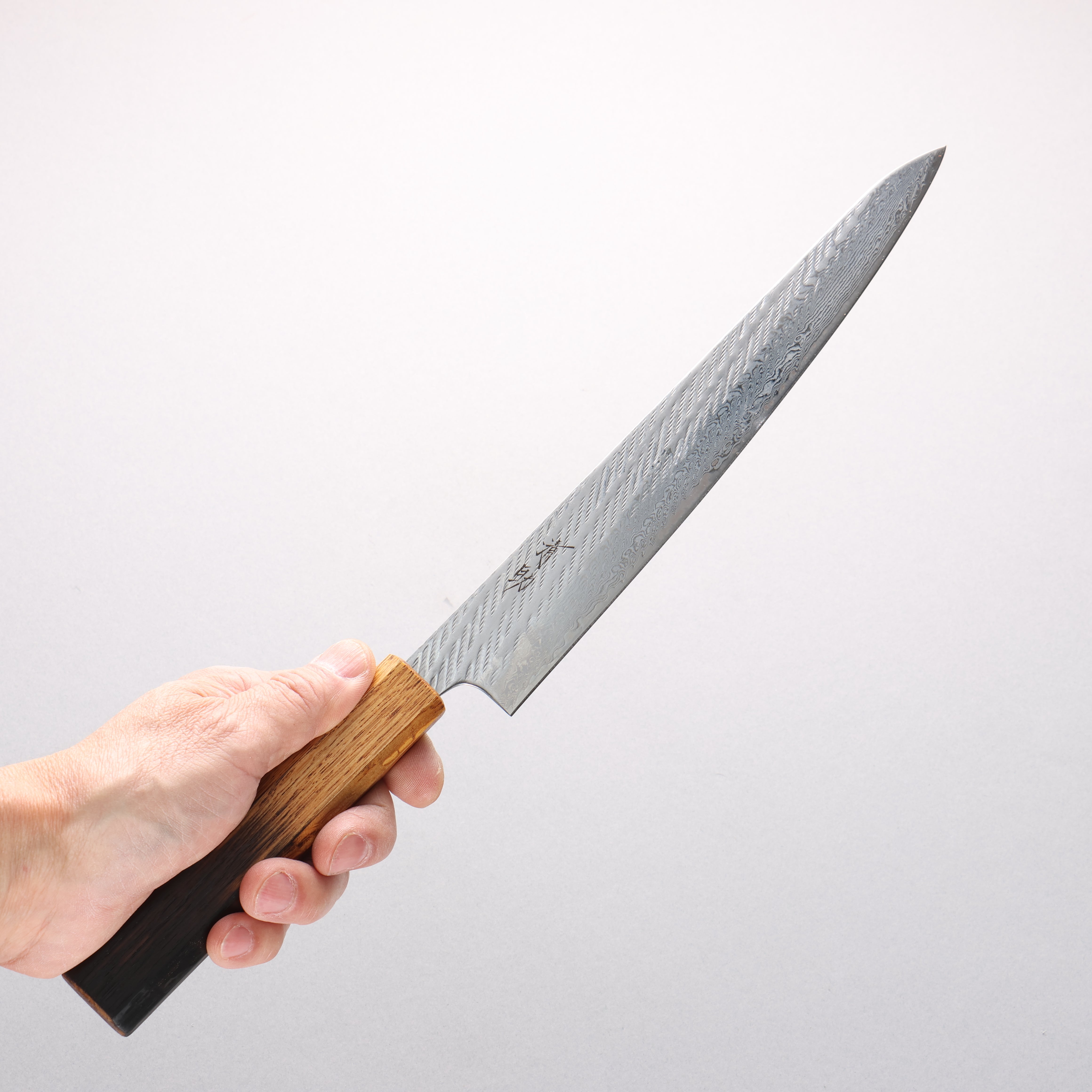 清助 AUS10 ダマスカス 縄目 筋引包丁 240mm 樫焼柄