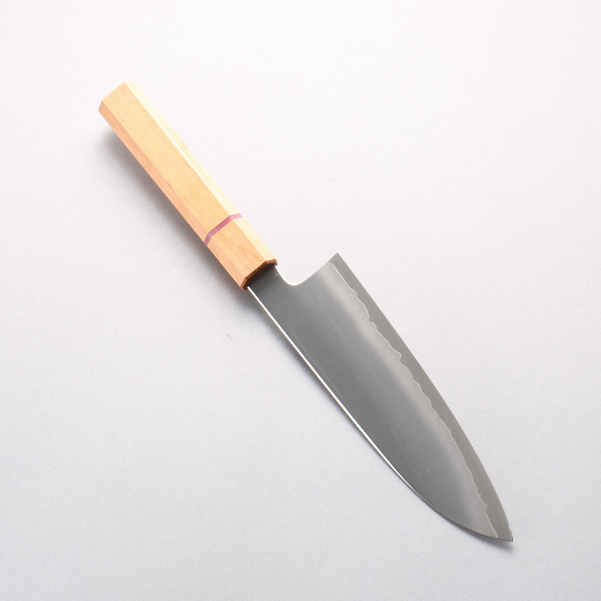 明神直人 コバルトスペシャル鋼 三徳包丁 170mm 桜（ピンクリング）柄 - 清助刃物